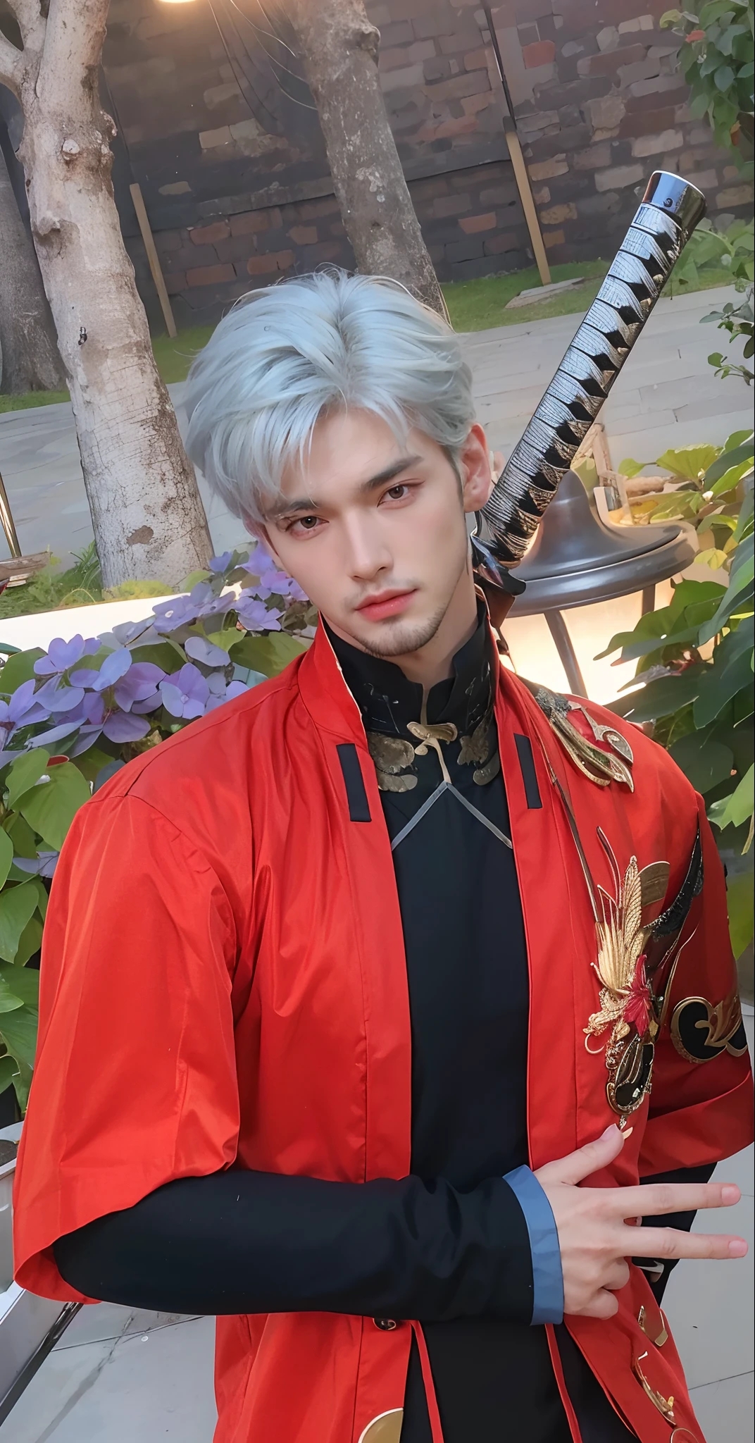 3d, ultra hd quality, man face same as remain, same as original picture, super high resolution, handsome, top-quality, high resolution, realisitic, masterpiece, handsome face, 4K, with a well-proportioned body, cloth texture, intricate details, handsome detailed face, simple background, well-proportioned face