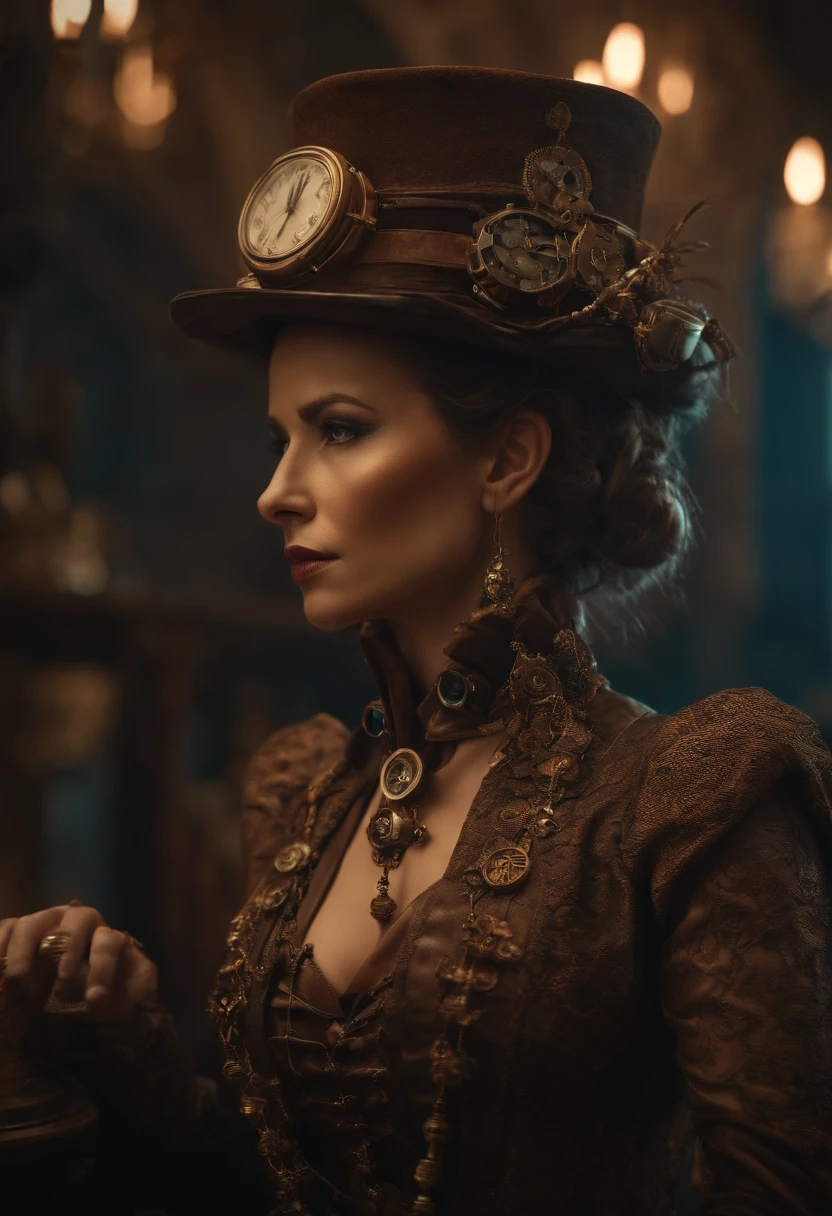 Detailed cinematic footage, steampunk digital art, bigstudiovfx, still image from tv series, Anthropomorphic female, Featured on Vimeo, Models Yasuke 5 0 0 px, Robert Köhler, interconnected human lifeforms, Shot with anamorphic lenses