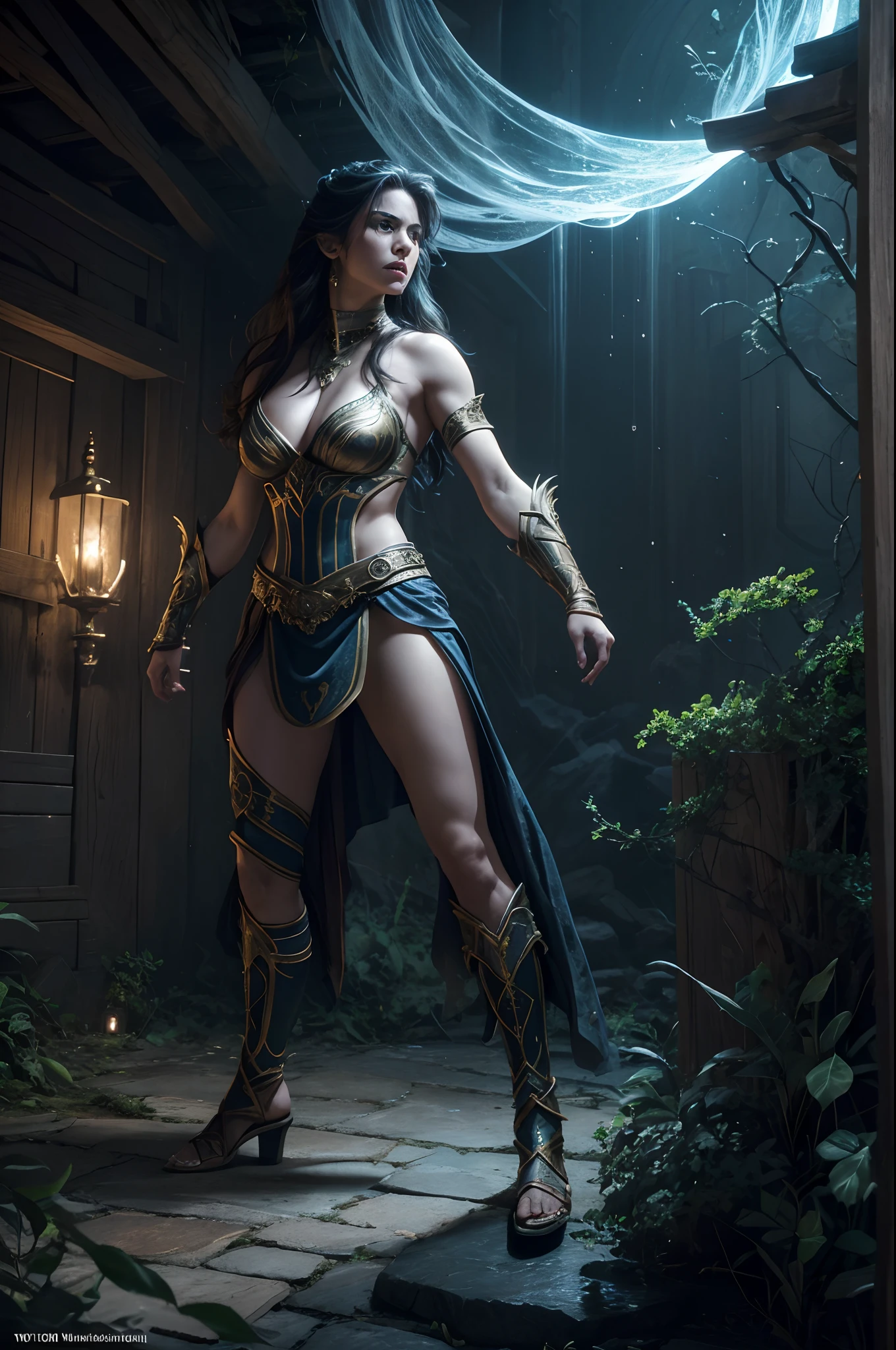 (best quality,4k,8k,highres,masterpiece:1.2),ultra-detailed,(realistic,photorealistic,photo-realistic:1.37), Xena, movie composition, 1990 tv show, Carne Griffiths, Ralph Horsley, alluring model perfect face, cinematic light, highly detailed, cinematic effects, realistic photo, vibrant colors, mesmerizing pose, mystical background, fantasy atmosphere, dynamic composition, dramatic lighting, flowing lines, fierce expression, powerful stance, ethereal beauty, confident gaze, intricate costume design, captivating storytelling, mythical aura, magical scenery, epic battles, enchanting visuals, dynamic action, intense emotions, iconic moments, breathtaking landscapes, stunning visual effects, imaginative world, otherworldly creatures, spellbinding narrative, legendary warrior, powerful presence, ancient prophecies, immersive experience, visual masterpiece.