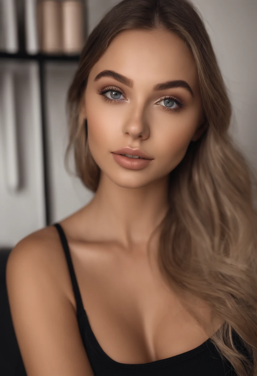 woman with matching tank top and panties, Sexy girl with brown eyes, portrait sophie mudd, portrait corinna kopf, blonde hair and large eyes, Selfie once young woman, Eyes in the club, Violet Myers, natural makeup, beautiful girl, pretty face