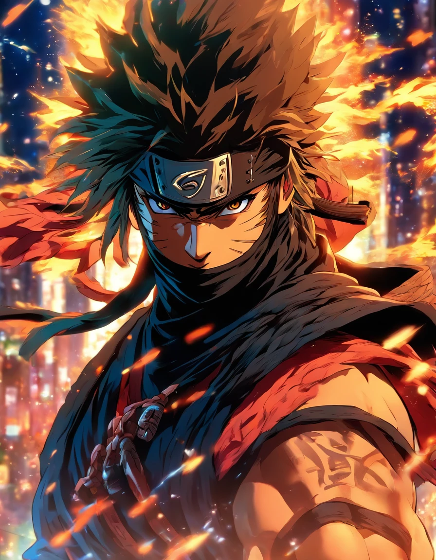 um ninja de cabelos brancos! Anime Reallity, anime detalhado, estilo anime, super detalhado, alto detalhamento