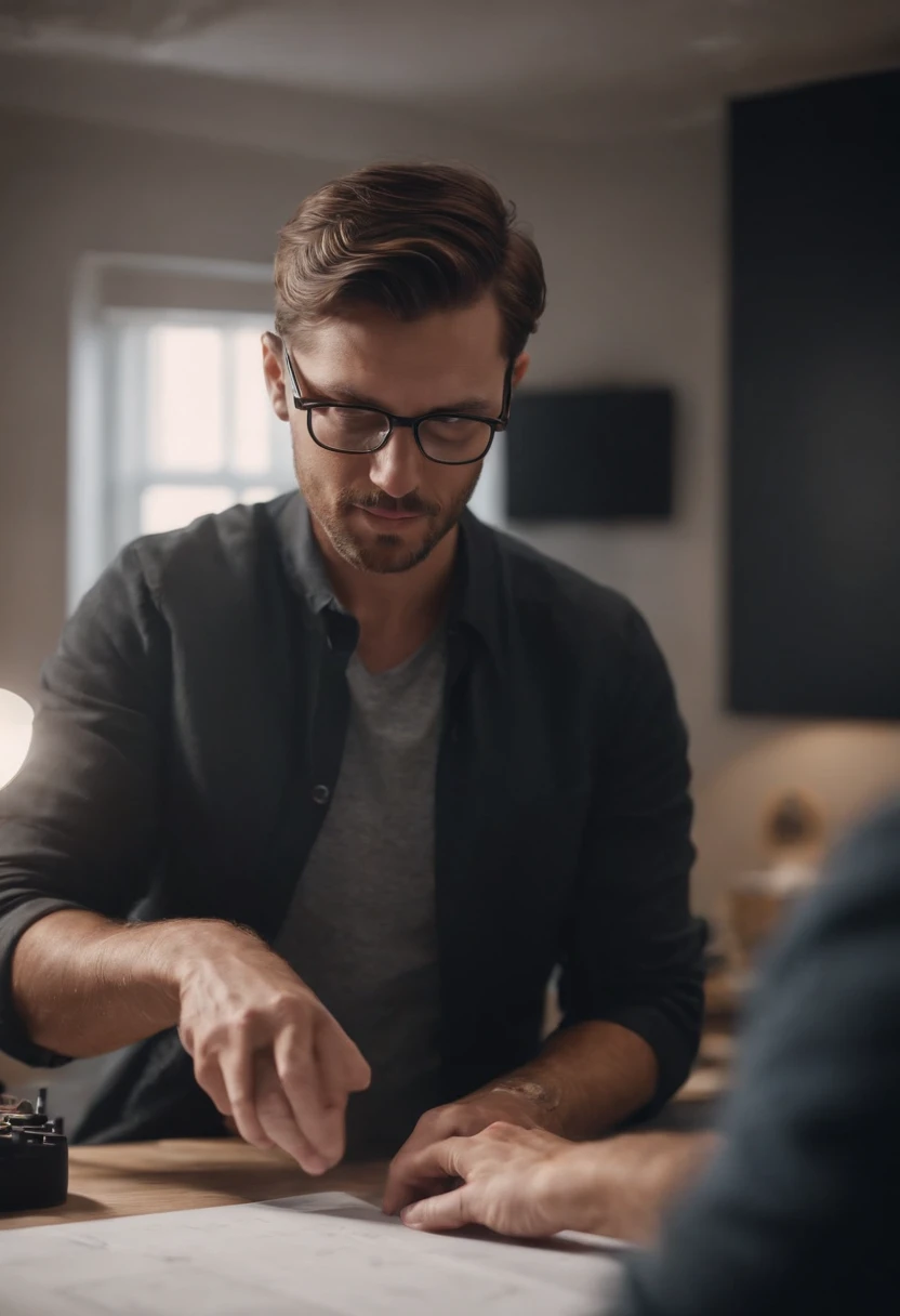 Creating a Man Working in a Design Studio.