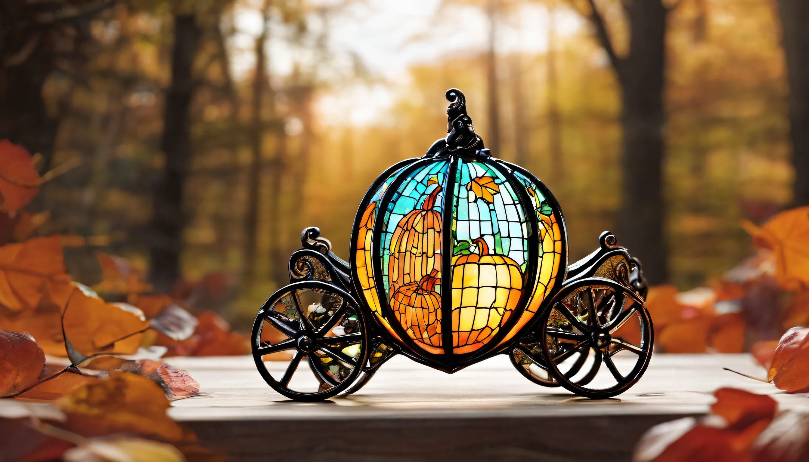 Pumpkin carriage、Masterpiece、top-quality、A hyper-realistic、fairytale