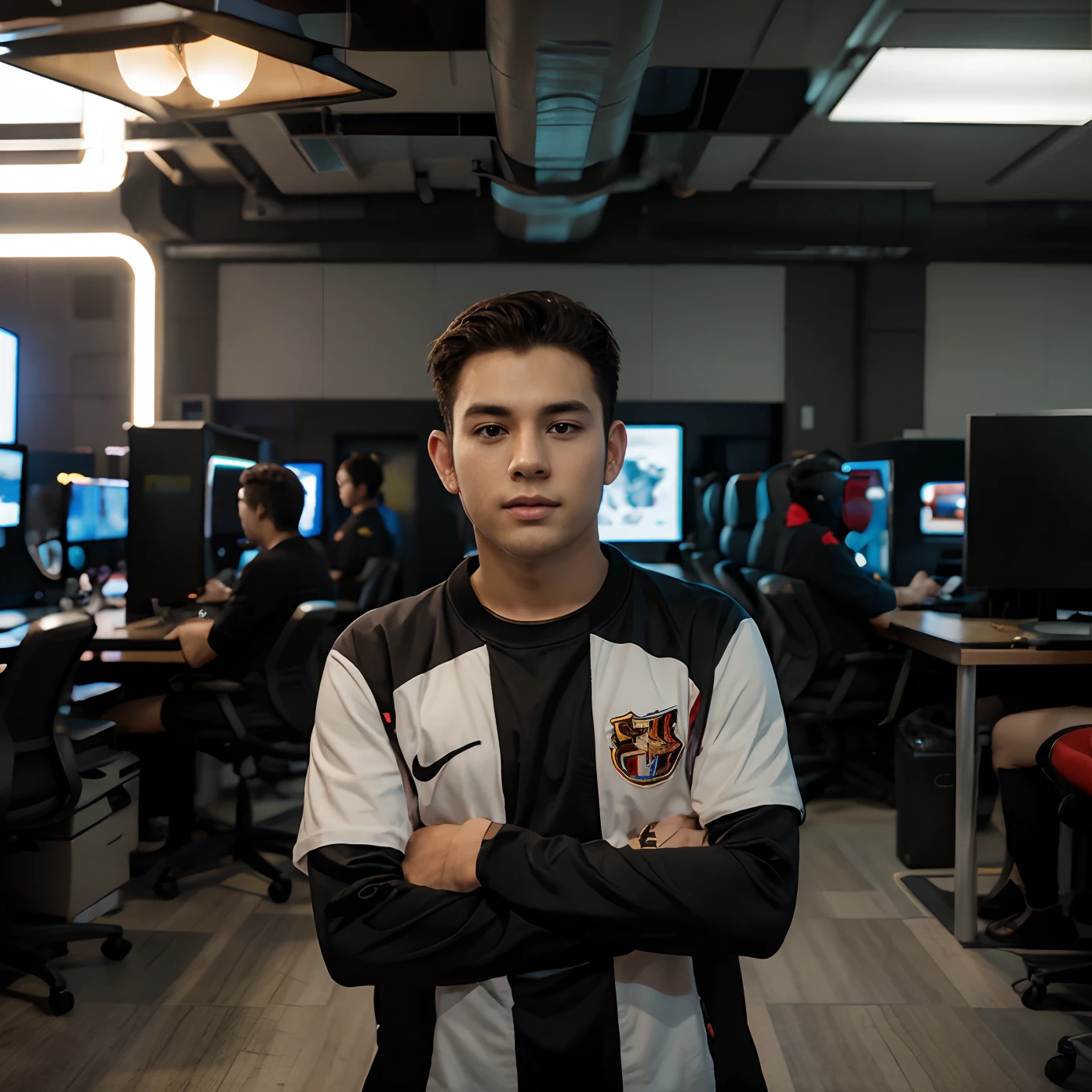 Gaming profile, handsome boy