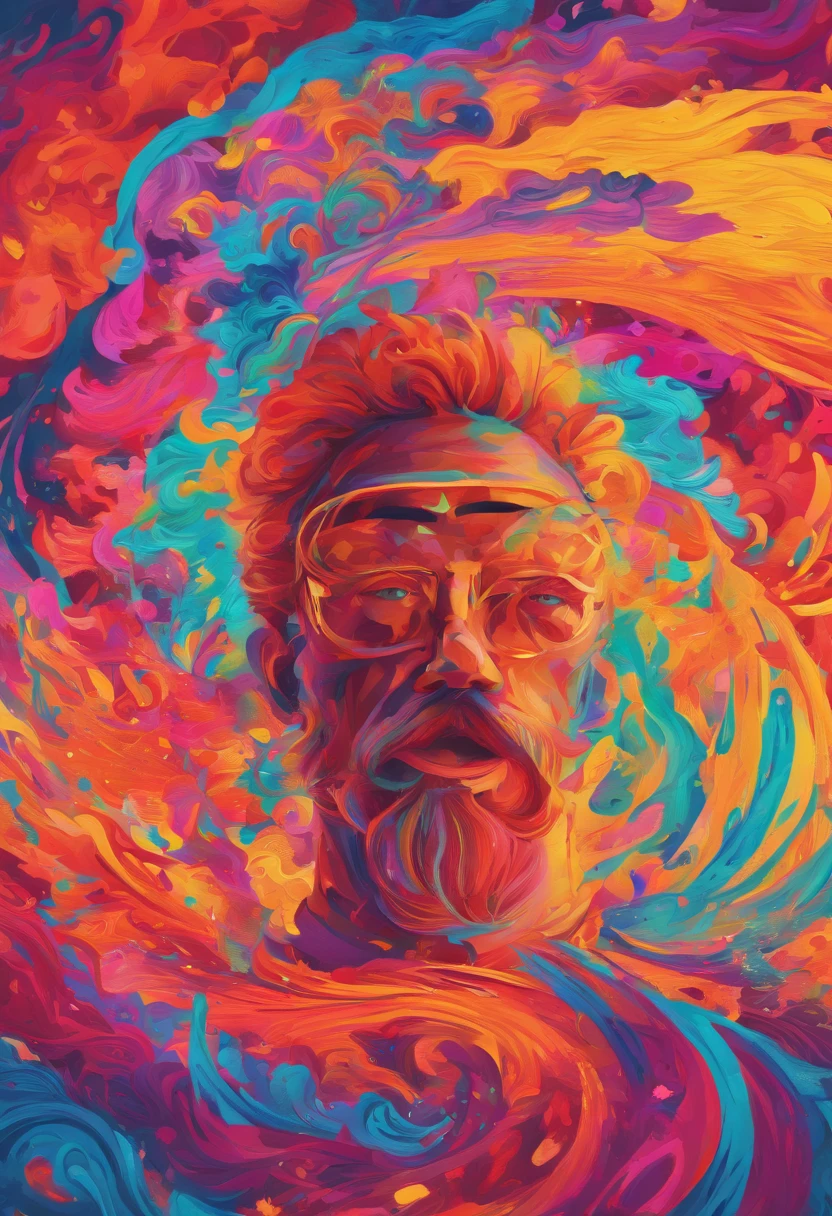(best quality,4k,Altas,master part:1.2),ultra-detalhado,Realistic,retrato,homem de cabelos cacheados,sentado atentamente,Olhando para um papel,that's on fire