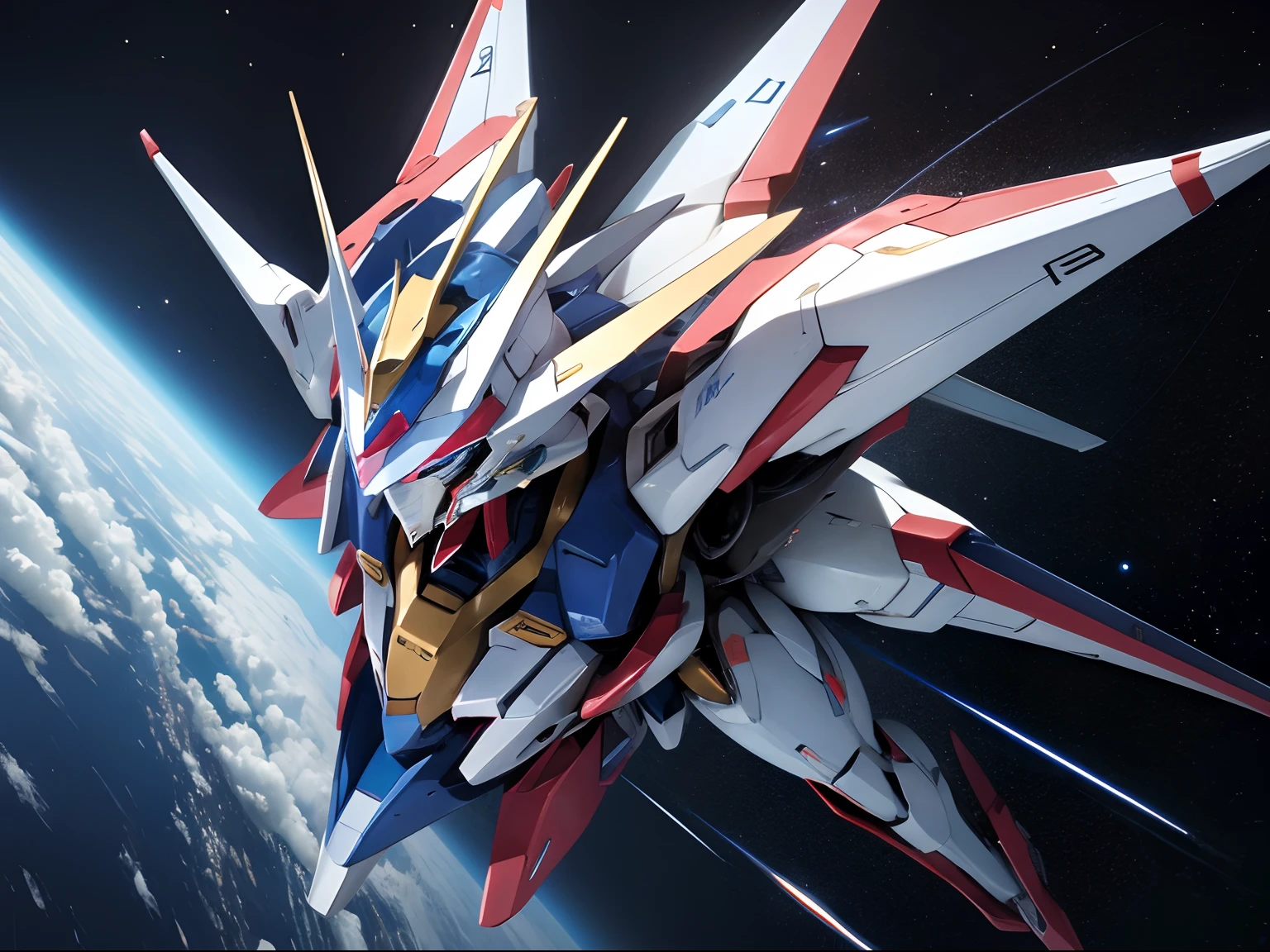 BlueZGundam、flying in space