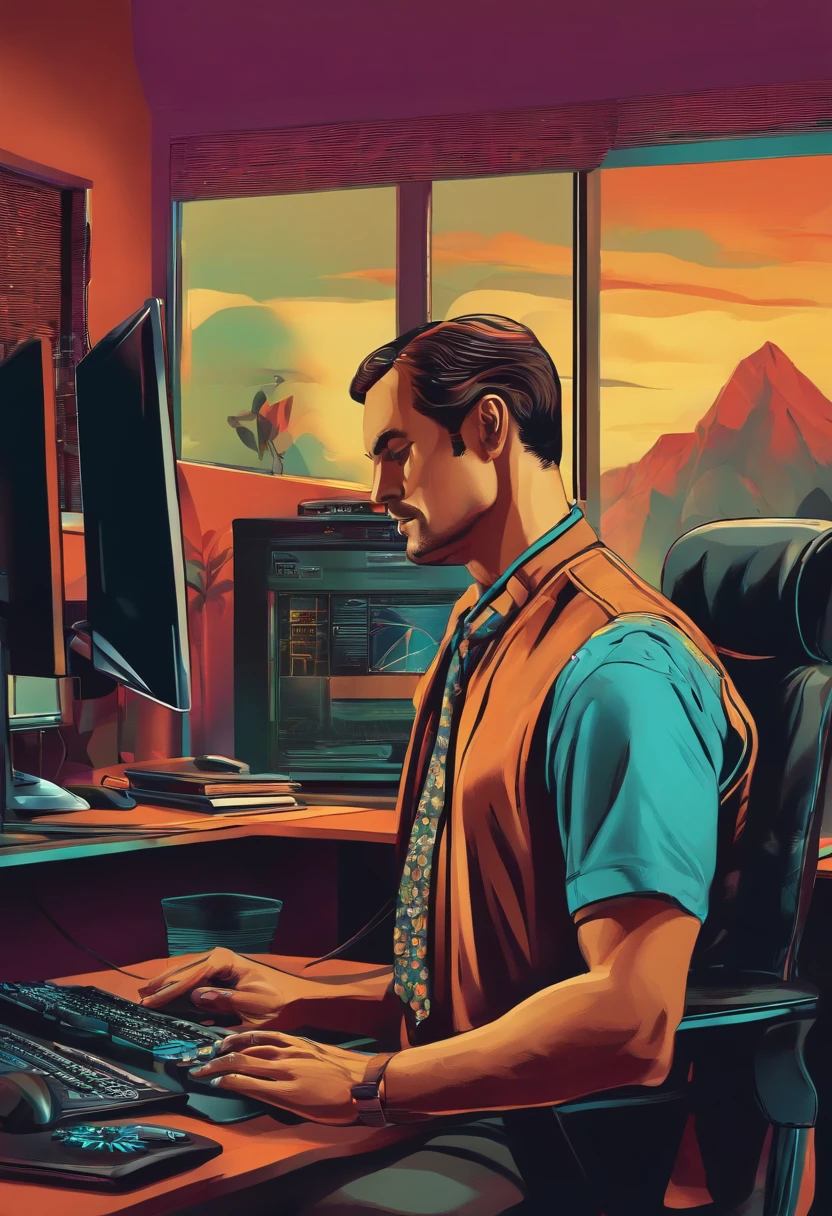 a man infront of a computer