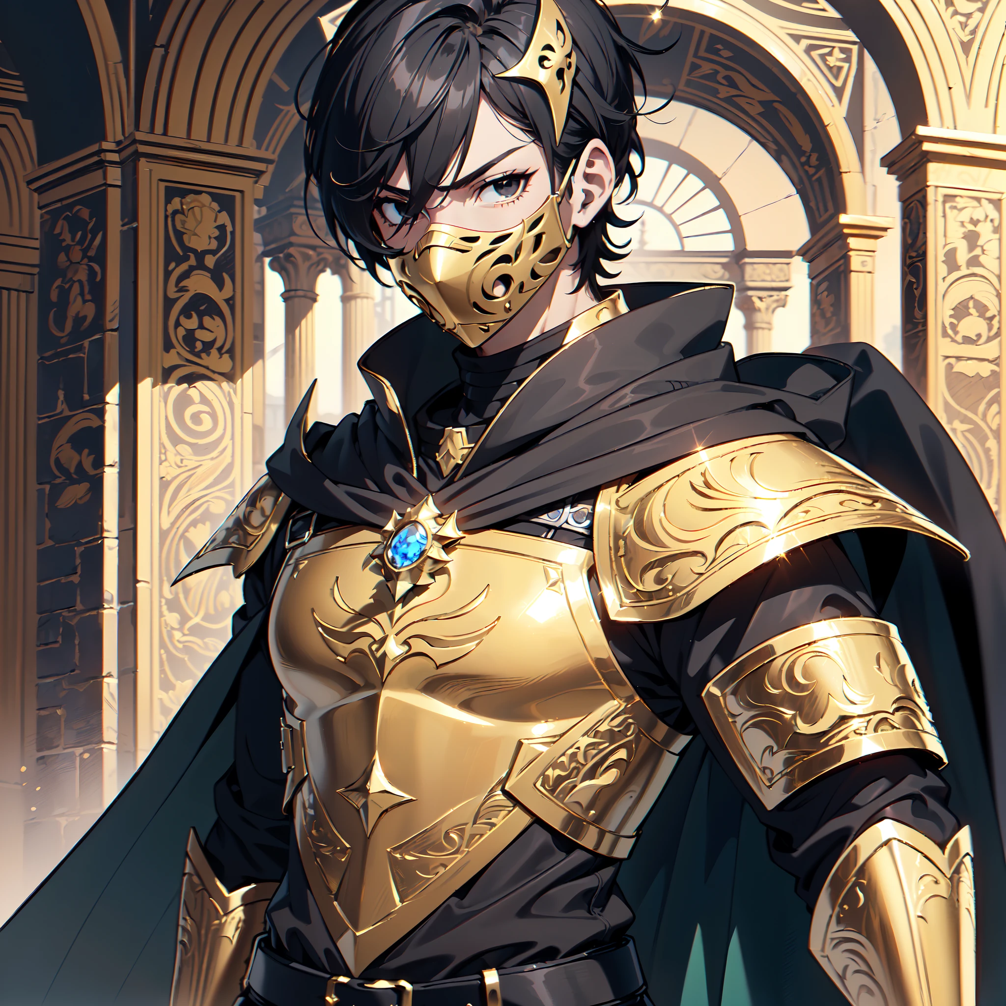 128K Ultra High Definition,
128K Ultra High Quality,
128K Ultra High Resolution,
Best Definition,
Best Quality,
Best Resolution,
Perfectly Detailed,
Perfectly Designed,
Extremely Detailed,
Extremely Designed,
Hyper Detailed,
Hyper Definition,
Hyper Quality,
Hyper Resolution,
Masterpiece,
(((Anime))),
Body Shot,
(((Boy))),
Handsome,
Muscular Body,
(((Black Short Hair))),
(((Black Eyes))),
(((Hyper Detailed & Perfectly Designed With Ultra High Quality Gold Engravings & Jeweled Ninja Armor With Mask & Cape))),
(((Inside Of Medieval Royal Palace Background Scenery))),