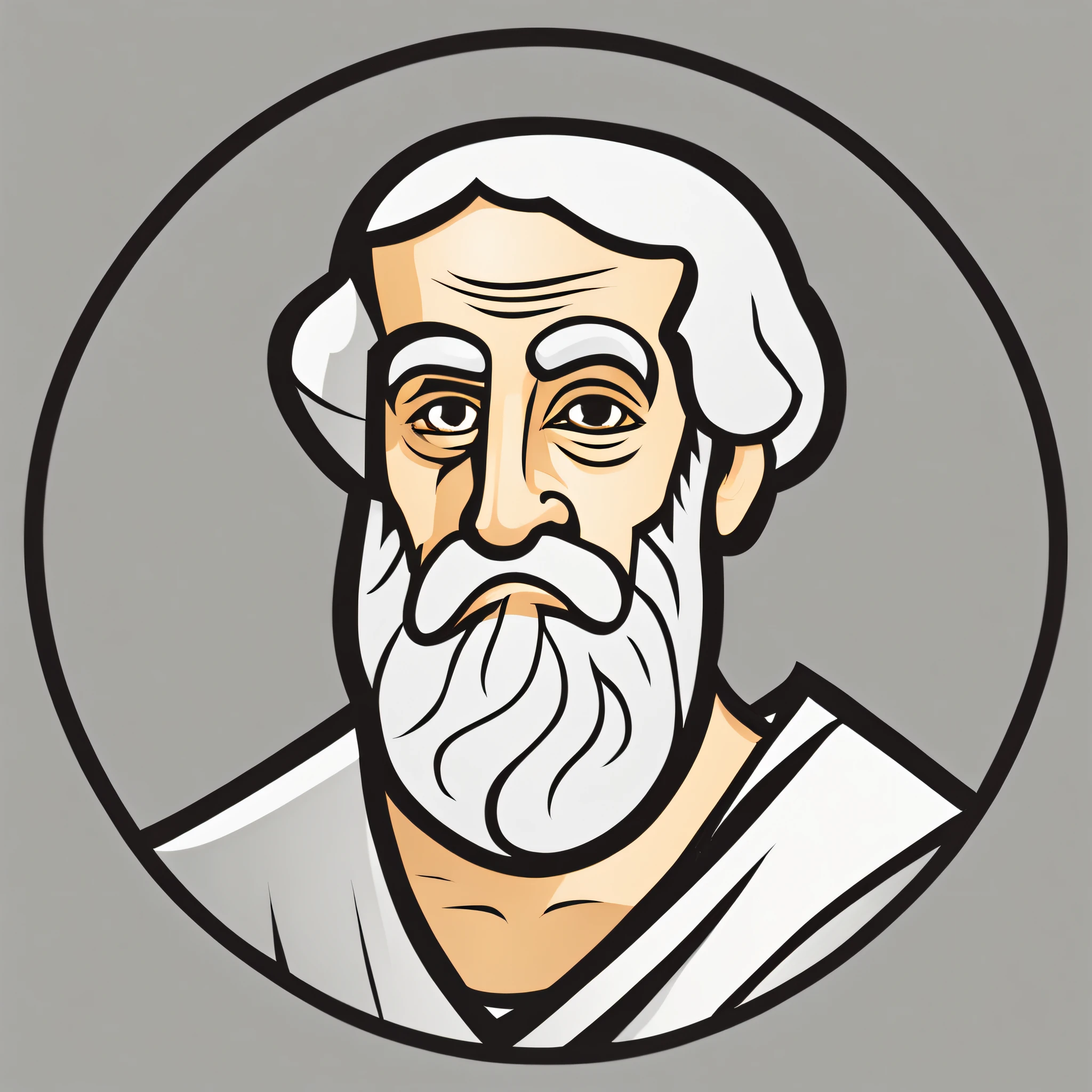 icon of Aristotle, cartoon style, smooth face