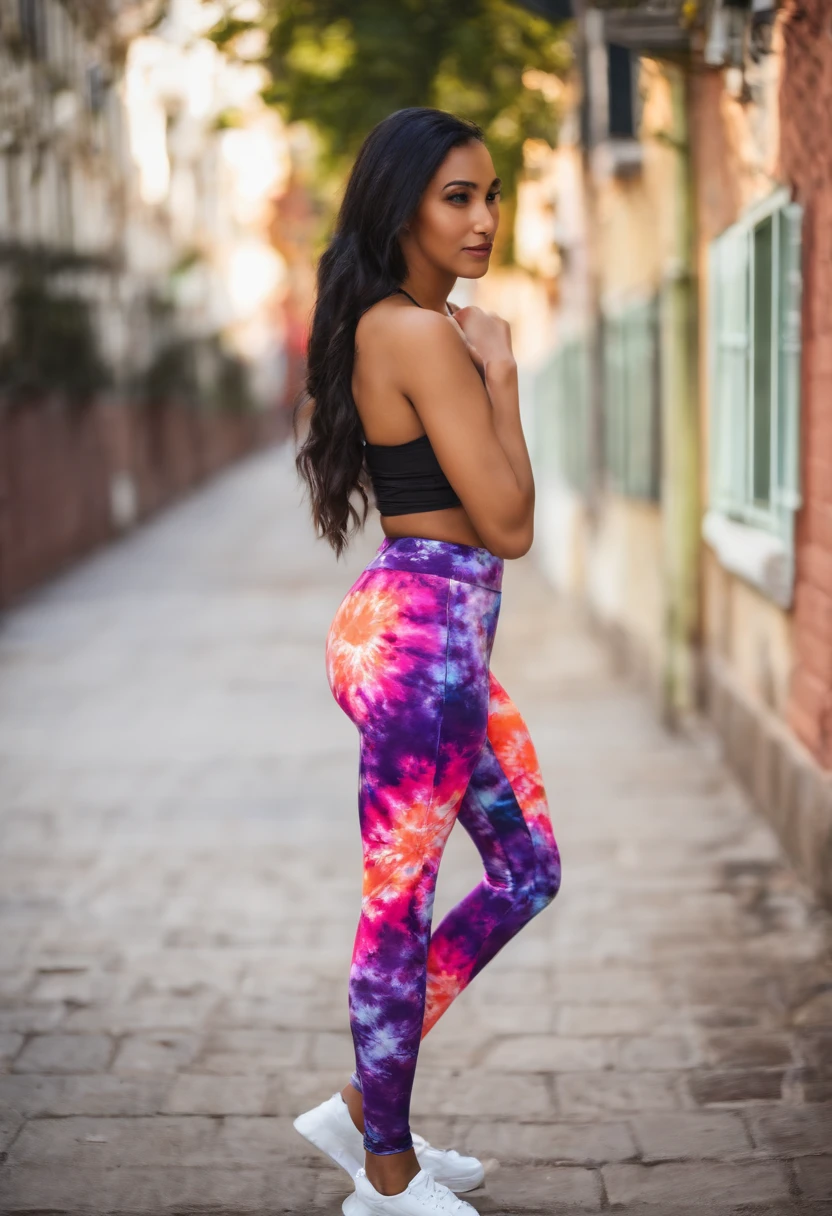 girl wearing tie dye leggings