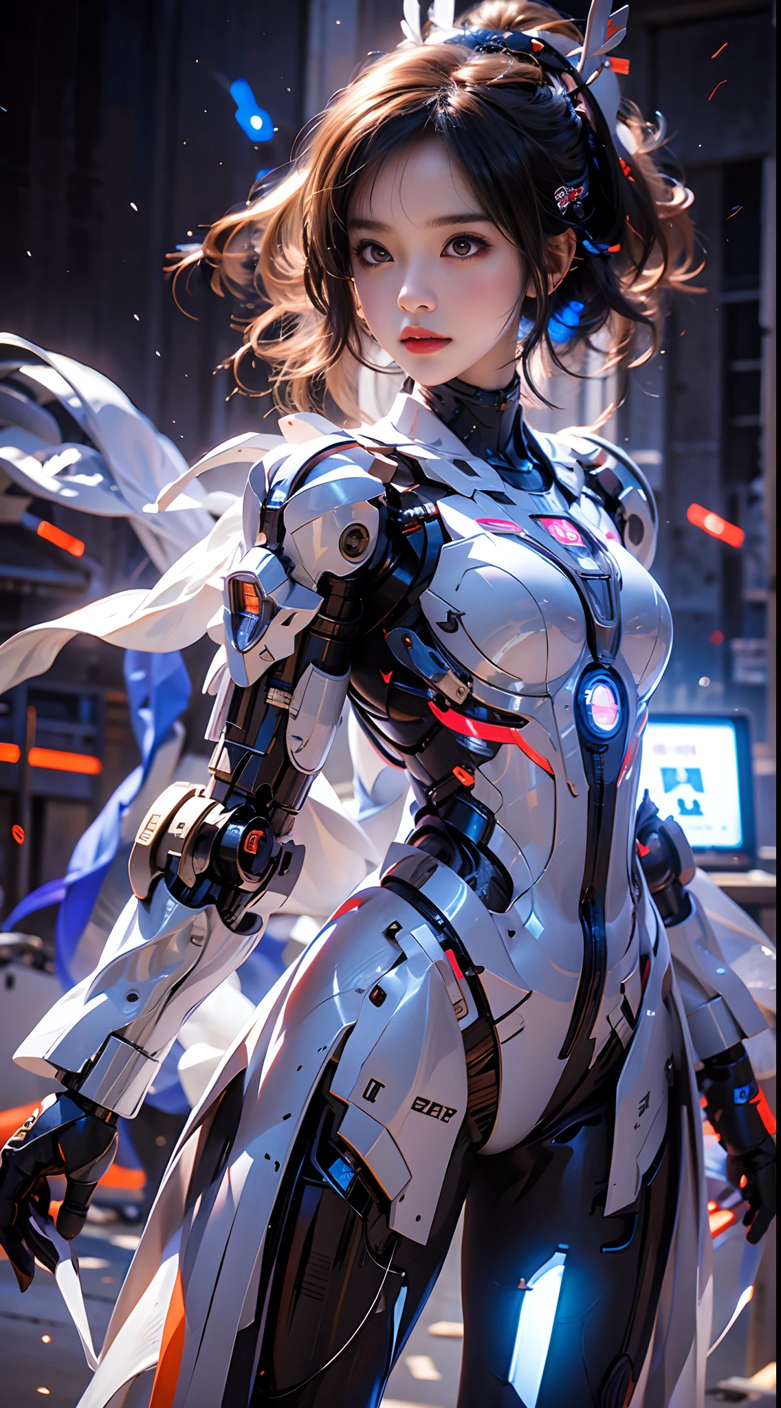 mecha girl，mirai，Cool lighting