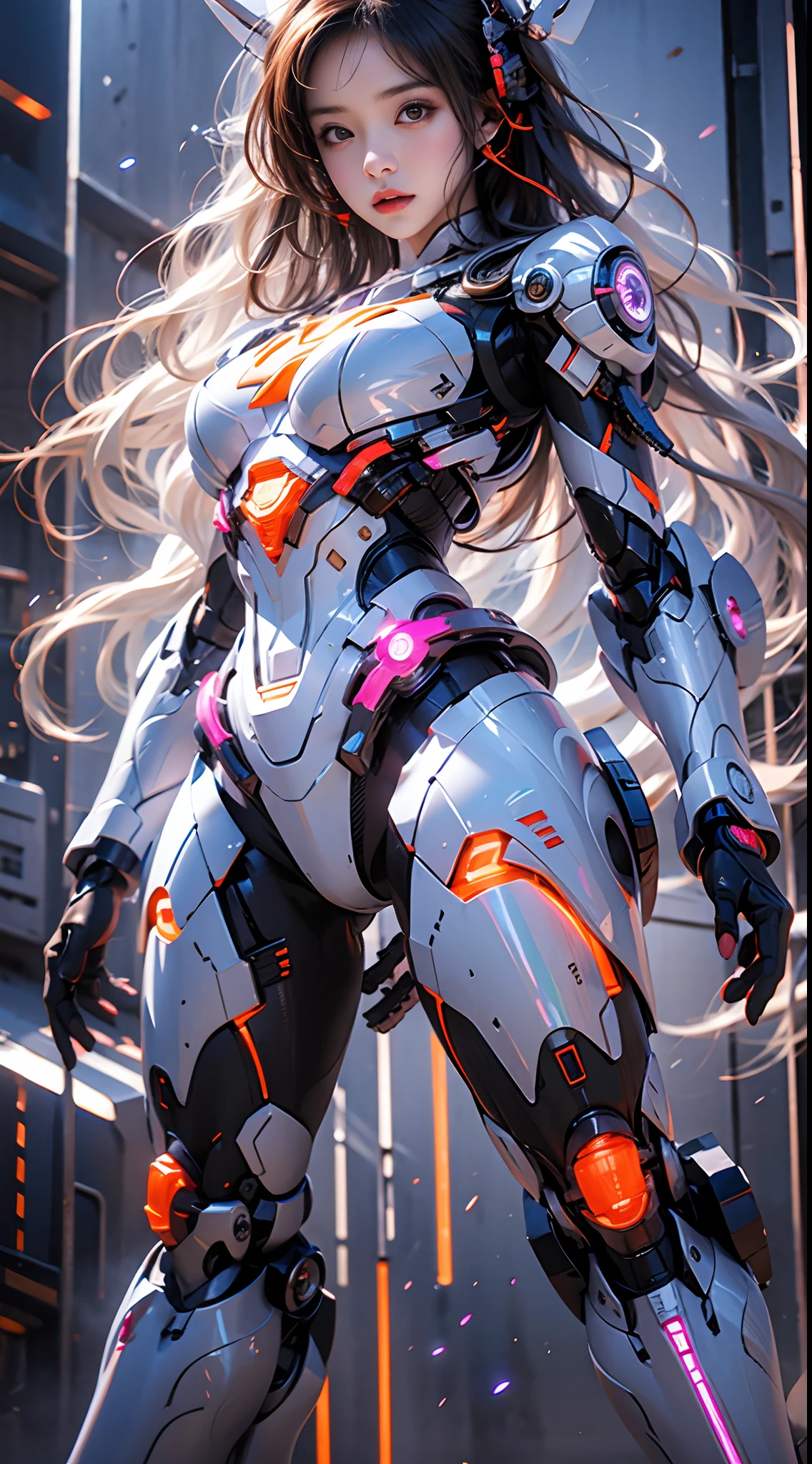 mecha girl，mirai，Cool lighting