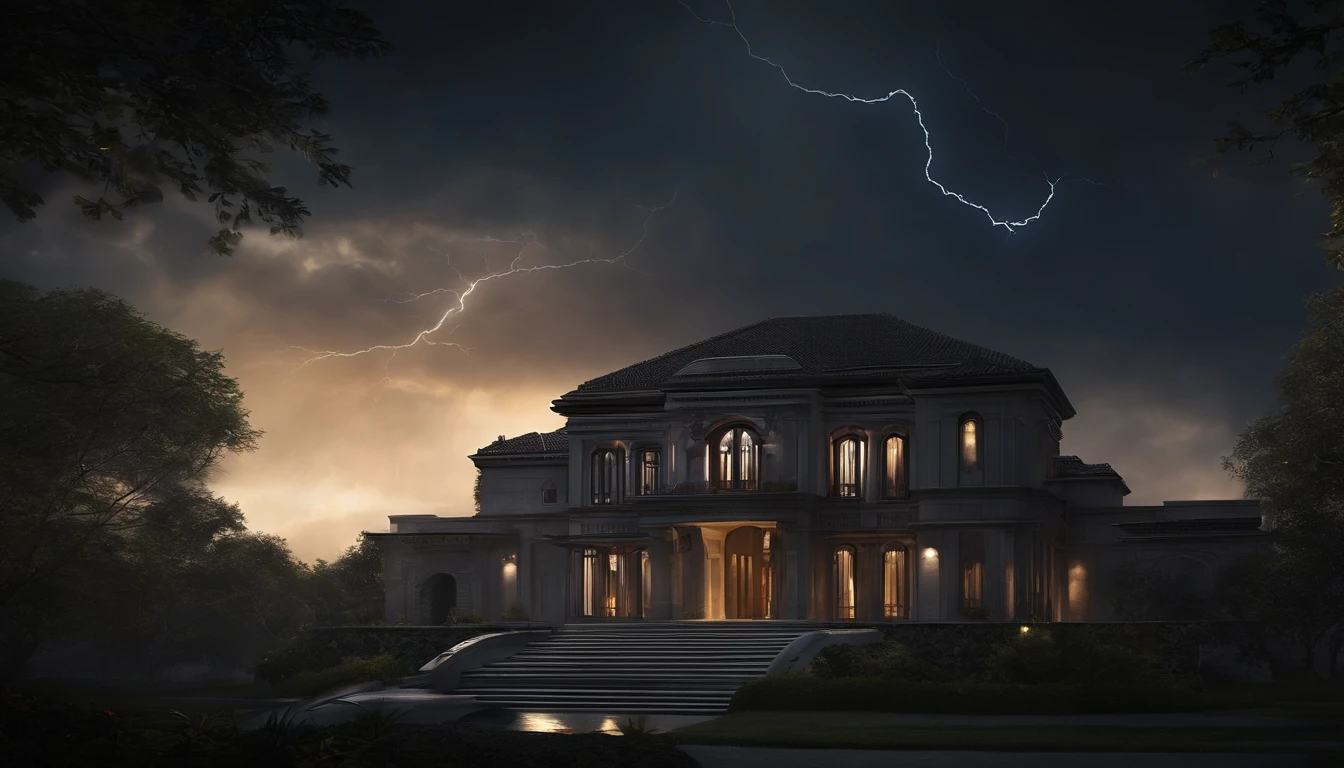 A villa on the outskirts of the city is shrouded in darkness alone,The black light is blinding。The wind howled fiercely,Like the Ghost Cry Wolf。Lightning haunts the dark night sky from time to time like an amorphous dragon,Then brought a violent thunder,Almost shattered this villa。