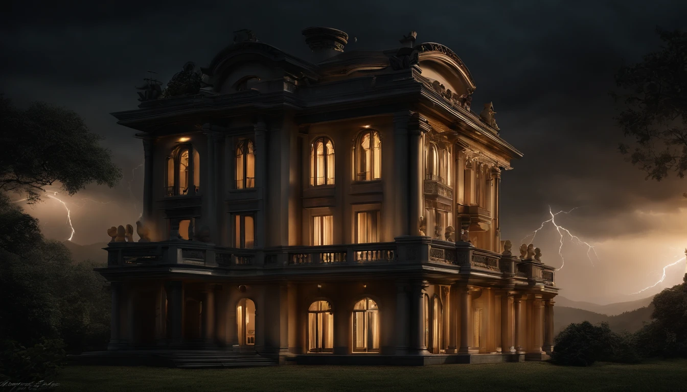 A villa on the outskirts of the city is shrouded in darkness alone,The black light is blinding。The wind howled fiercely,Like the Ghost Cry Wolf。Lightning haunts the dark night sky from time to time like an amorphous dragon,Then brought a violent thunder,Almost shattered this villa。