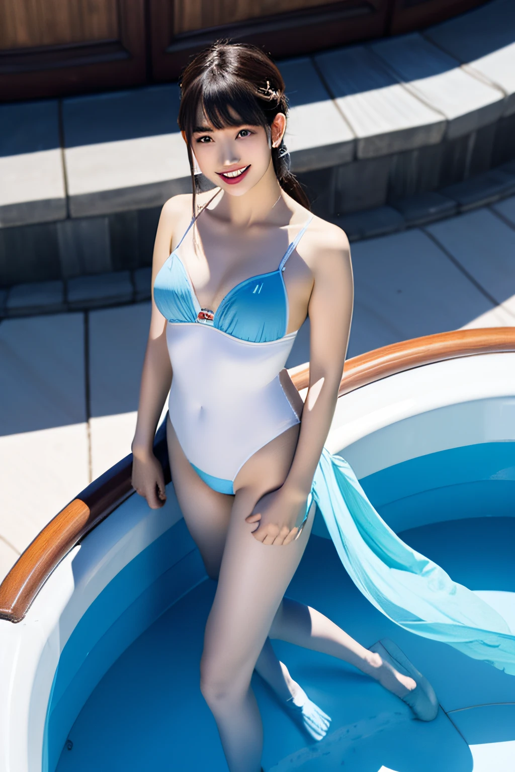Colorful Enamel Bodycon、Long body、Braids、Underpants、classical ballet、Full smile、the front、Crowds、From above