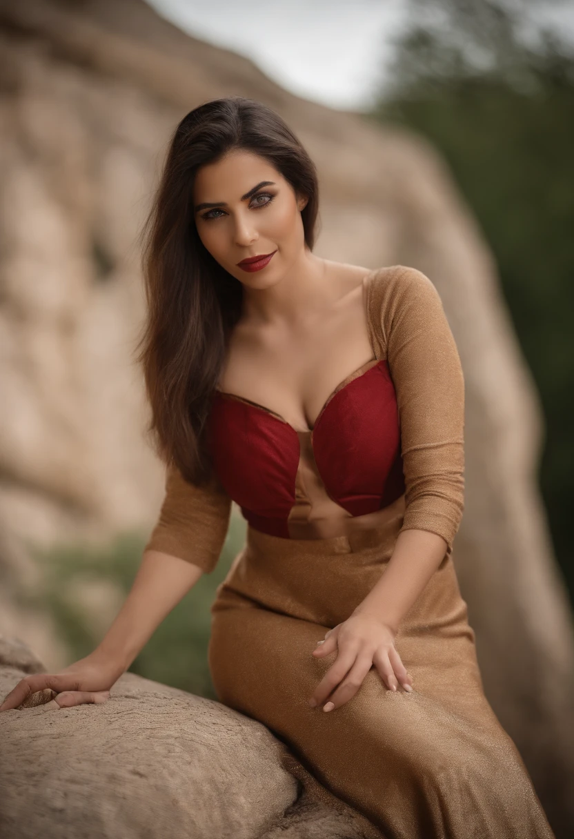 Hires photo of busty Kareena Kapoor khan ,Her legs are slightly bent at the knees, creating a natural, relaxed pose that ... realistic red lips, slim, cute face, black eyes, nude and mini skirt ,nude,cleavage, navel, uncensored, on mountain day light (cinematic:1.3), intricate details, (ArtStation:1.2), high resolution ,4K