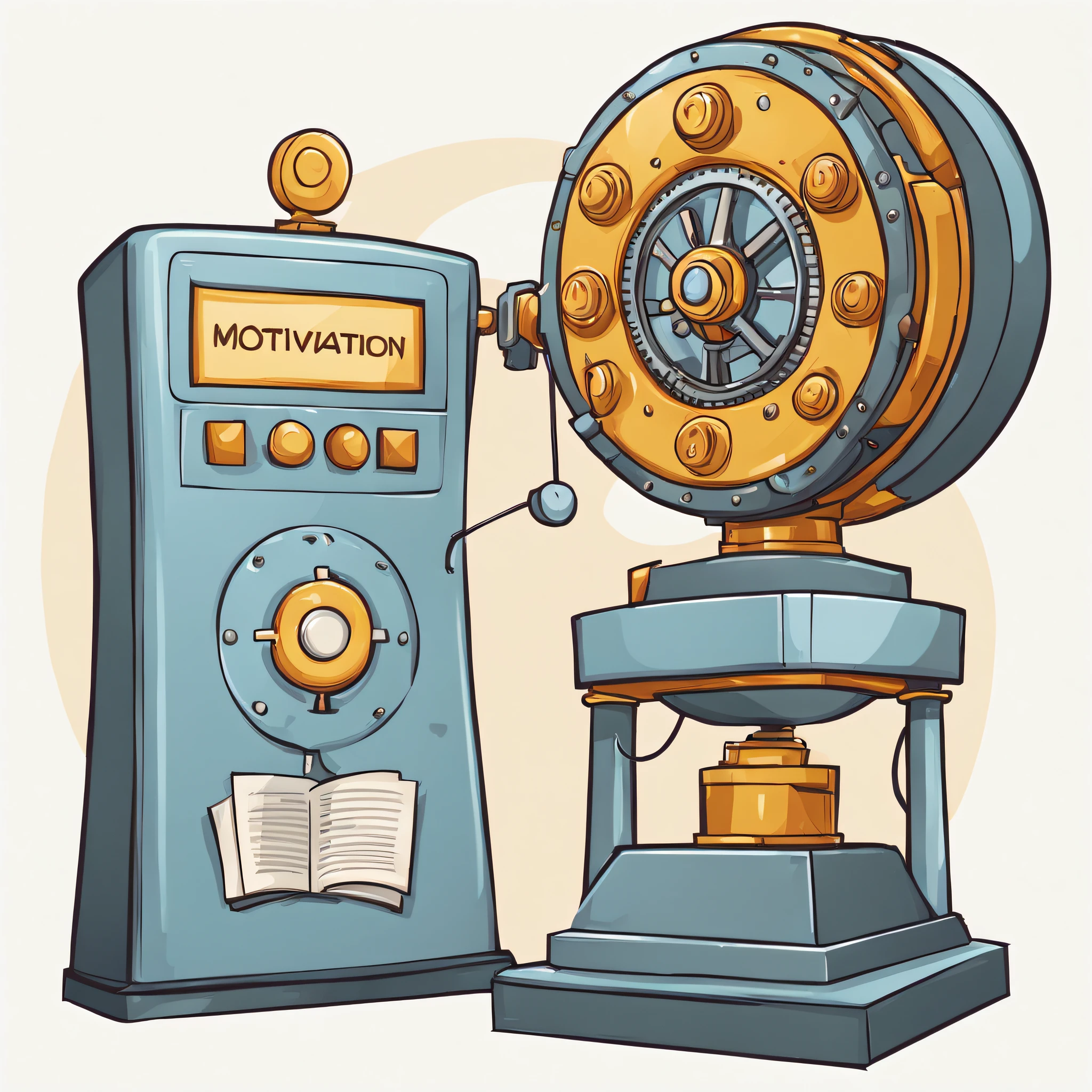 icon of motivation machine, cartoon style