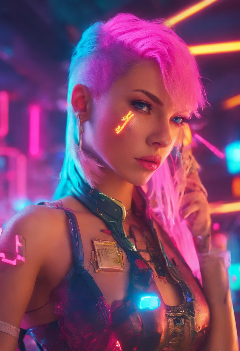 2 Girls small body sexy pose small tits fully nude, pink hair blue eyes UHD Best quality