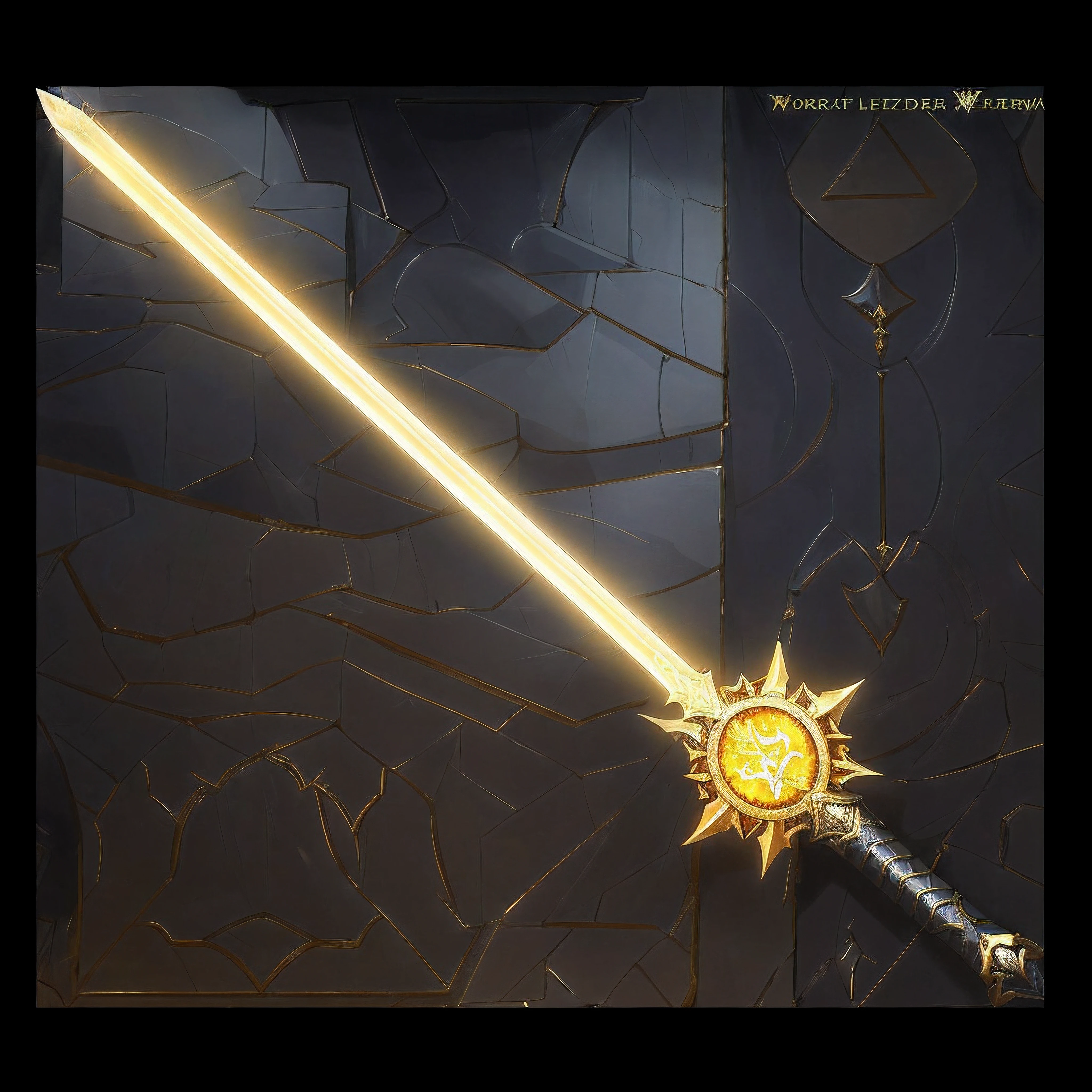 lamina de energia solar luz radiante dourada rapieira, There's a sword with a yellow light on it, espada de ouro, Espada dourada, Espada Brilhante, epic fantasy weapon art, Arte da Arma Warcraft Blizzard, Yellow Golden Magic Sword, Solar Legendary Sword, Epic medieval fantasy RPG weapon art, gold solar rapier, Espada dnd, 8 K HD WallpaperArtefato jpeg