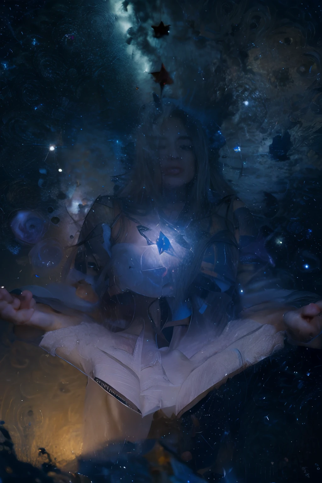 A five-pointed star in a beautiful starry sky.