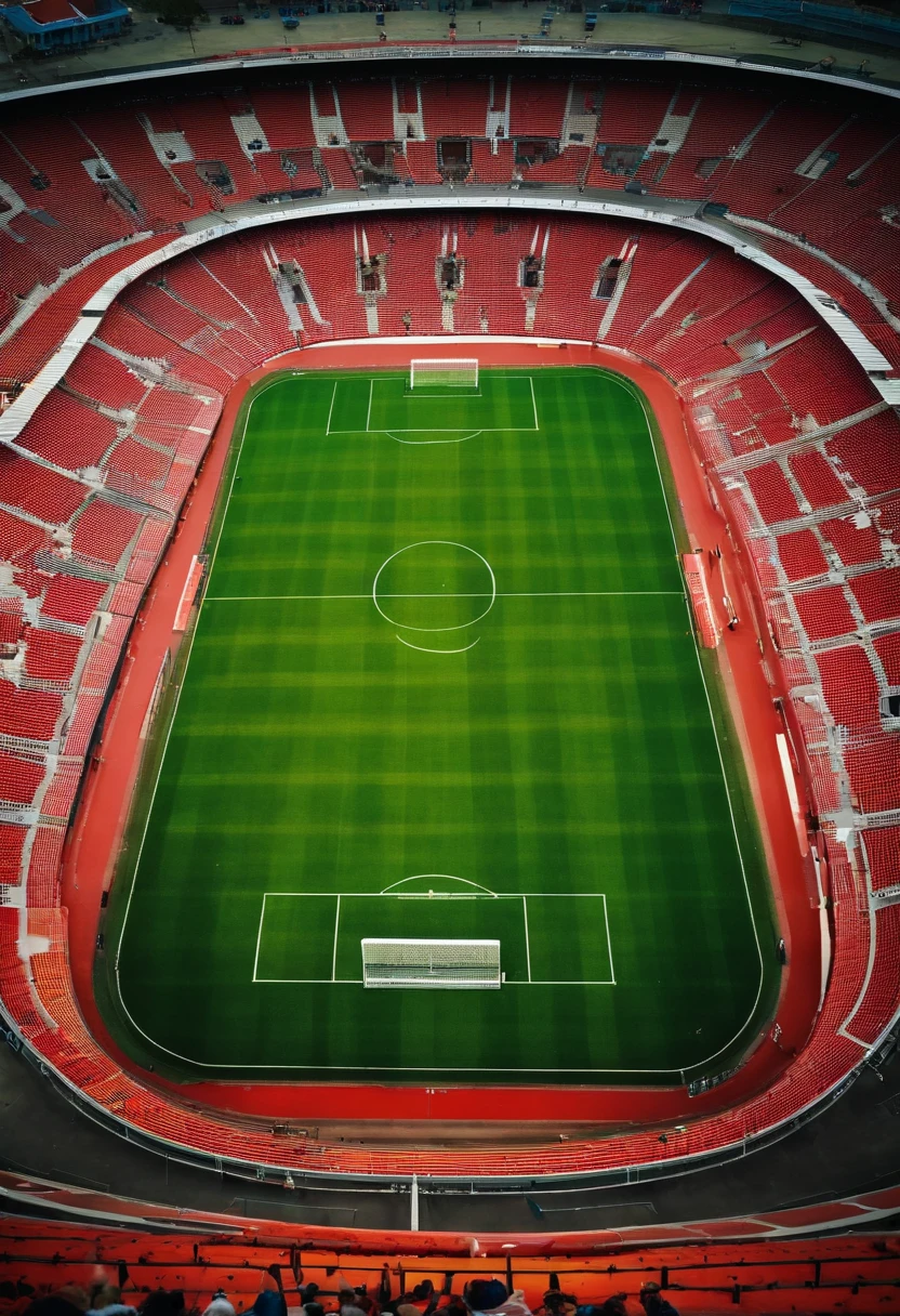Estadio de futebol com jogadores com raiva