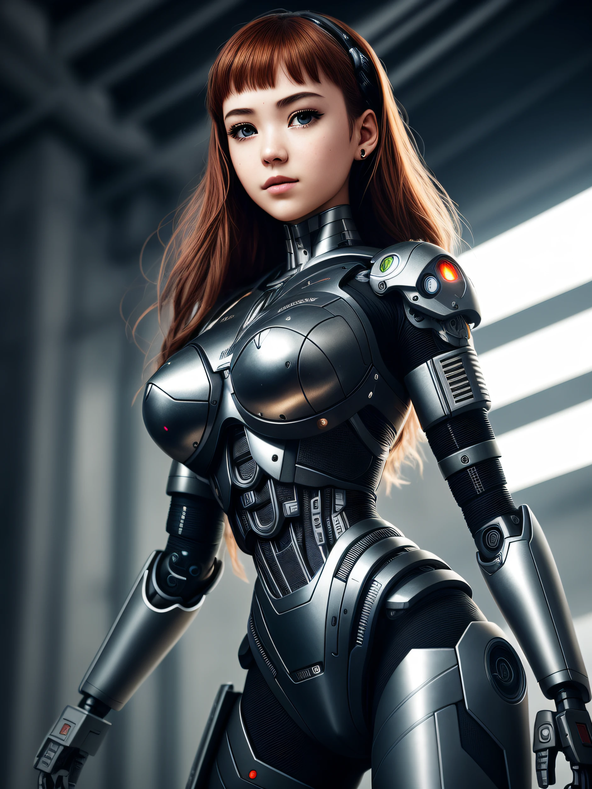 A girl made of metal, (cyborg: 1.1), ([tail | detailed wire]: 1.3), (complex details), hdr, (complex detailed: 1.2), cinematic shot, vignette, centered