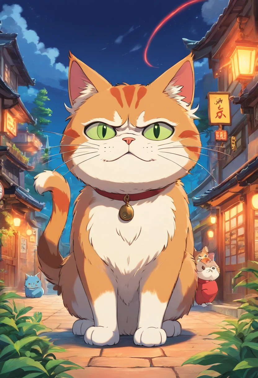 2d cartoon angry cat