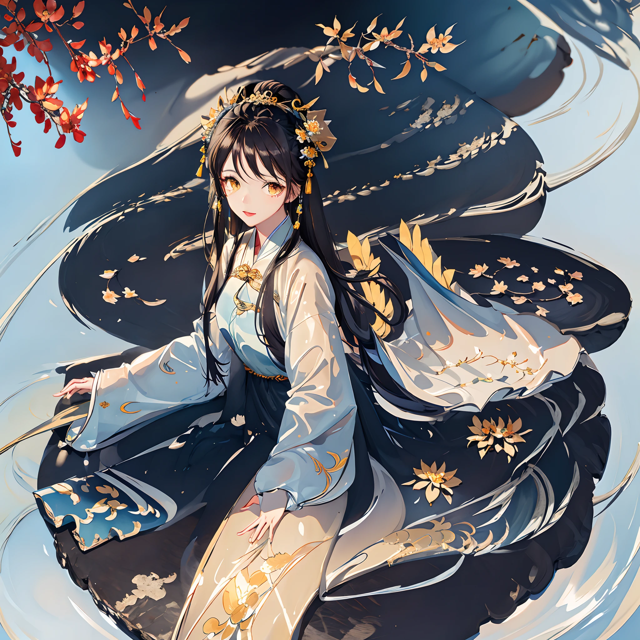 of the best quality,complicated detail,Highres,(Beautiful details water:1.4),(Hanfu,tang style),Yellow eyes,(Girl in a glass jar:1.1),the Dragon Boat Festival,At the table,Happy holiday
