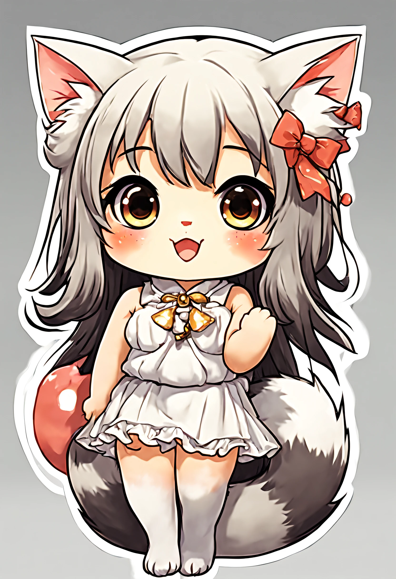 Cute nekomimi stickers  Very detailed, clean, high quality, sharp image