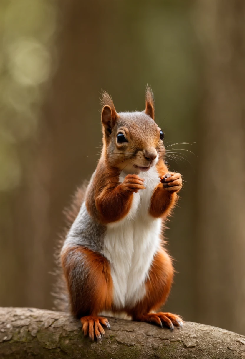A squirrel giving a TED talk to a crowd of swirls