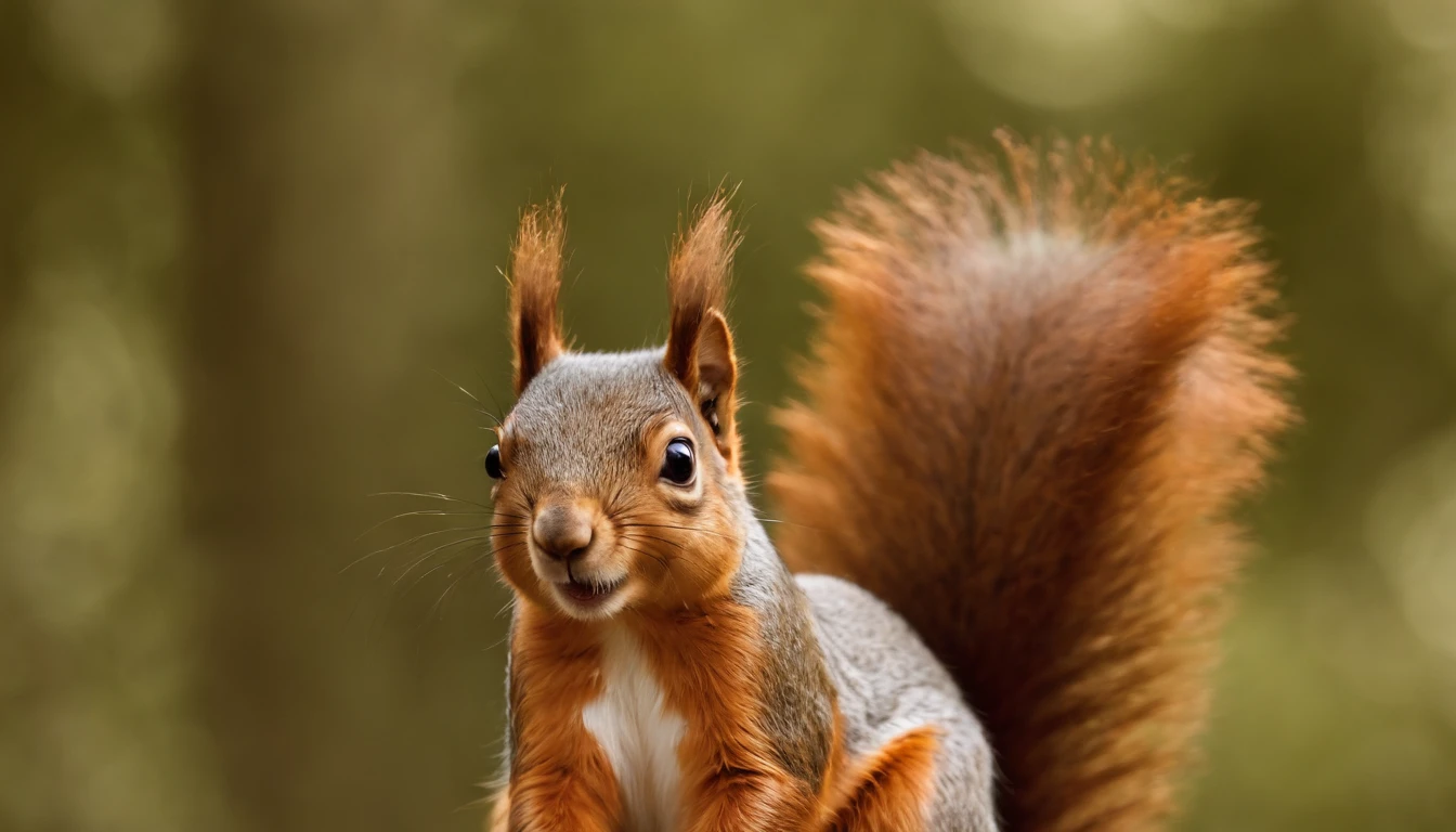 A squirrel giving a TED talk to a crowd of swirls