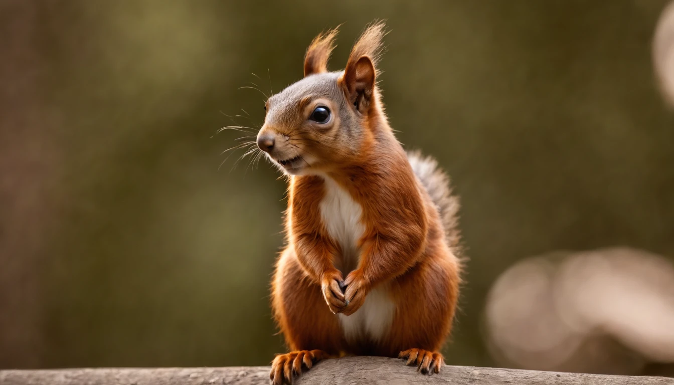 A squirrel giving a TED talk to a crowd of swirls