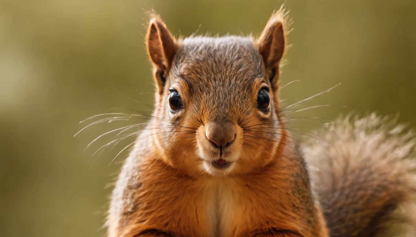 A squirrel giving a TED talk to a crowd of swirls