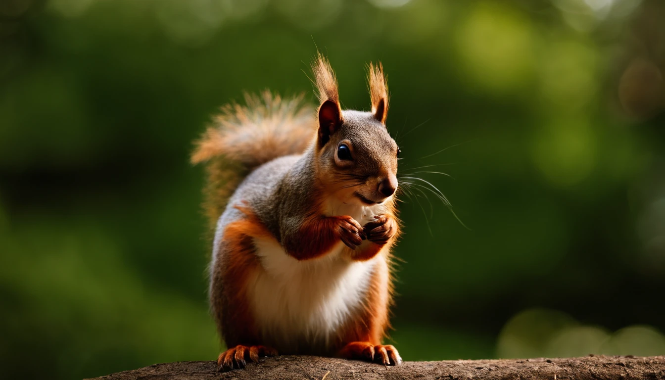A squirrel giving a TED talk to a crowd of swirls