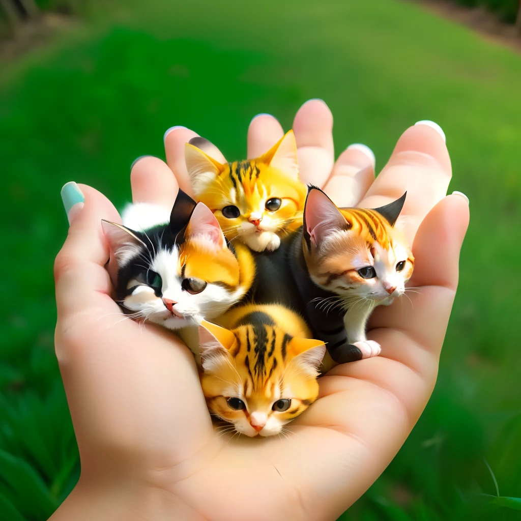 Gatinhos fofos, miniatura, in the palm of your hand,