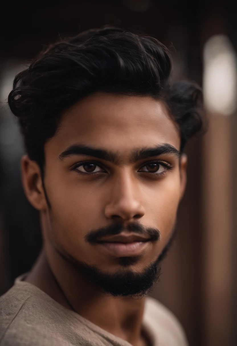 Portrait of a -yeld boith black beard, black hair and light brown skin