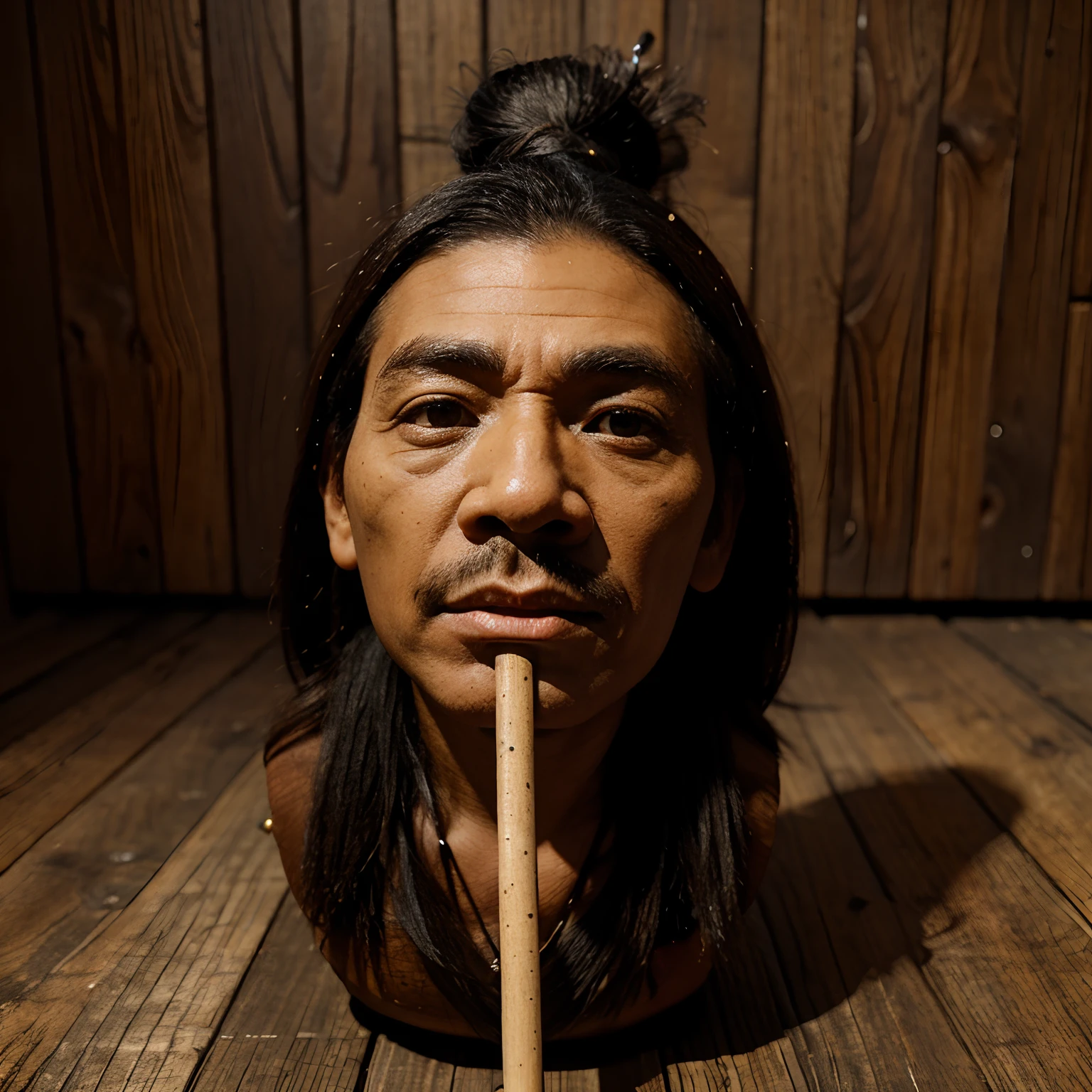 Shrunken head on a stick