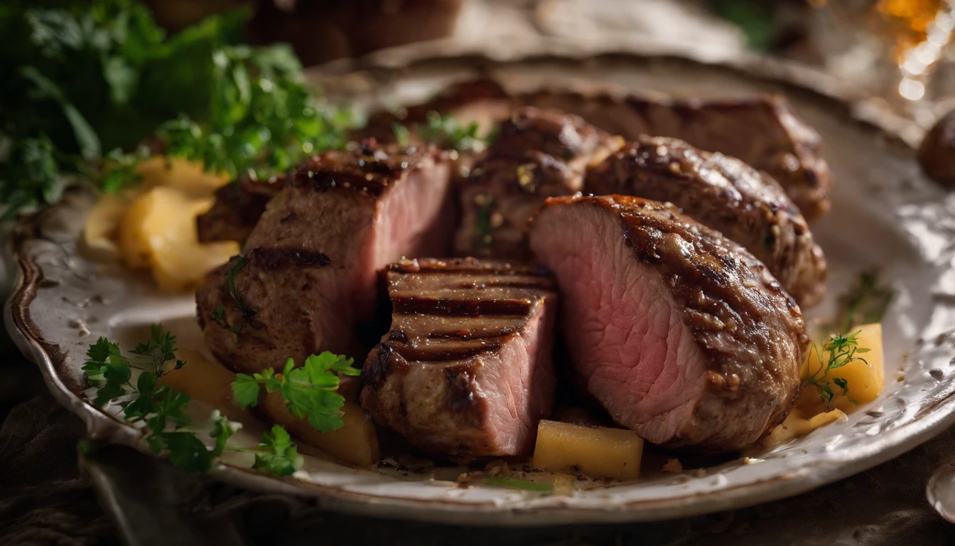 Food photography,Potato diced bone steak