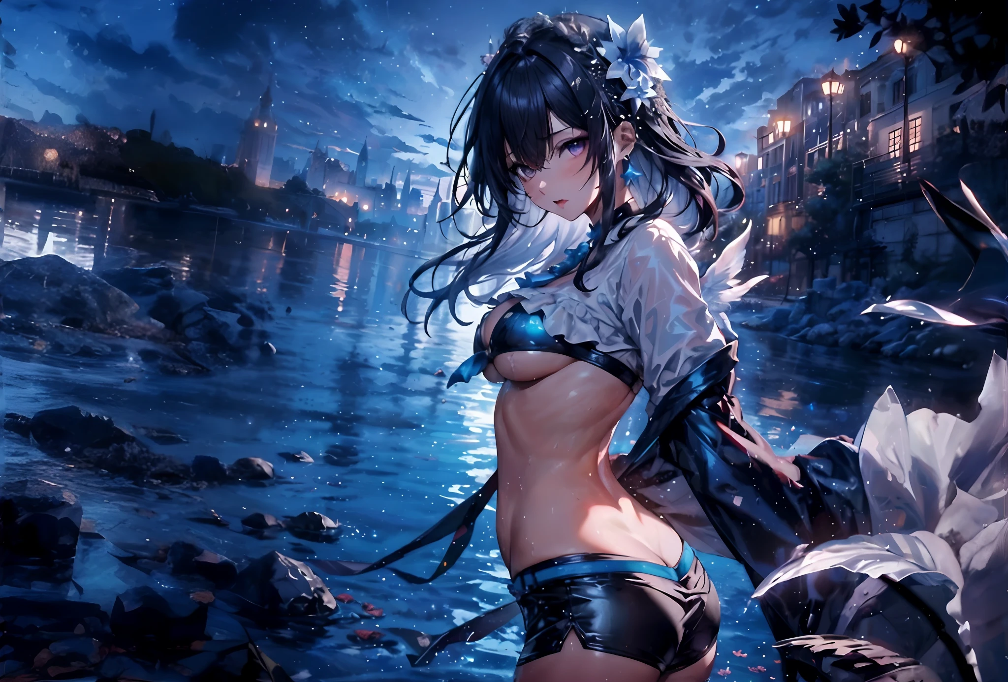 Anime girl in bikini posing in front of the river, 4k anime wallpaper, anime style 4 k, beautiful alluring anime woman, Seductive Anime Girl, anime wallpaper 4k, anime wallpaper 4 k, Wallpaper Anime Blue Water, anime art wallpaper 4k, anime art wallpaper 4k, best anime 4k konachan wallpaper, Anime art wallpaper 8k
