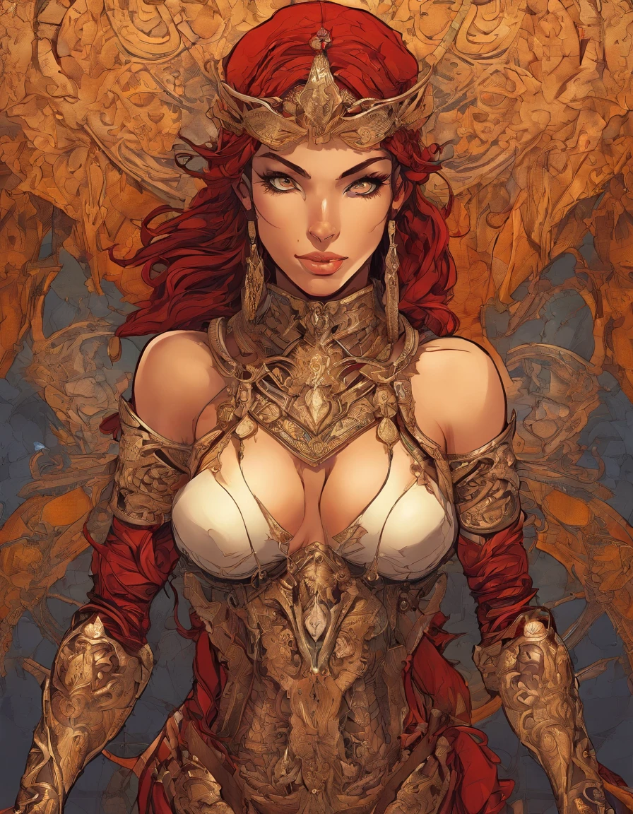 Tall muscled muscular amazon defined arms nude woman narrow hips camel-toe pussy, looking directly at the viewer, sweating, vaginal, thigh high fishnet stockings, barbarian, detailed armor, red and gold engraved shoulder leather armor, intricate designs on the armor, intricate armor engravings, erotic stance, erotic expression, red ultra short hair buzz-cut, covered in cum dripping, intense battle scene, fantasy setting, vibrant colors, dramatic lighting, epic atmosphere, warhammer, attention to anatomy and facial features, iconic use of highlights and shadows, capturing emotion, masterful composition, portraying strong nude female characters. uhd high definition photograph, extremely detailed eyes face nose nipples hands, Nude, perky breasts , puffy round Areolas, protruding puffy round thick nipples , skinny gymnast-body Abdominal Muscles,