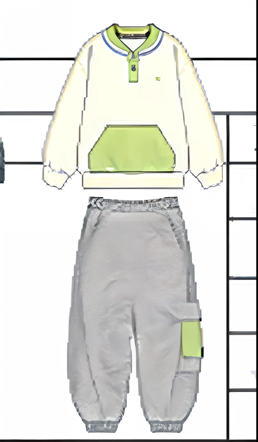 Childrenswear outfit、Sleek white crewneck long sleeves soft cotton sweatshirt、photorealestic、OC renderer、C4D、ultraclear、Clear image quality、Photography Building、up front view