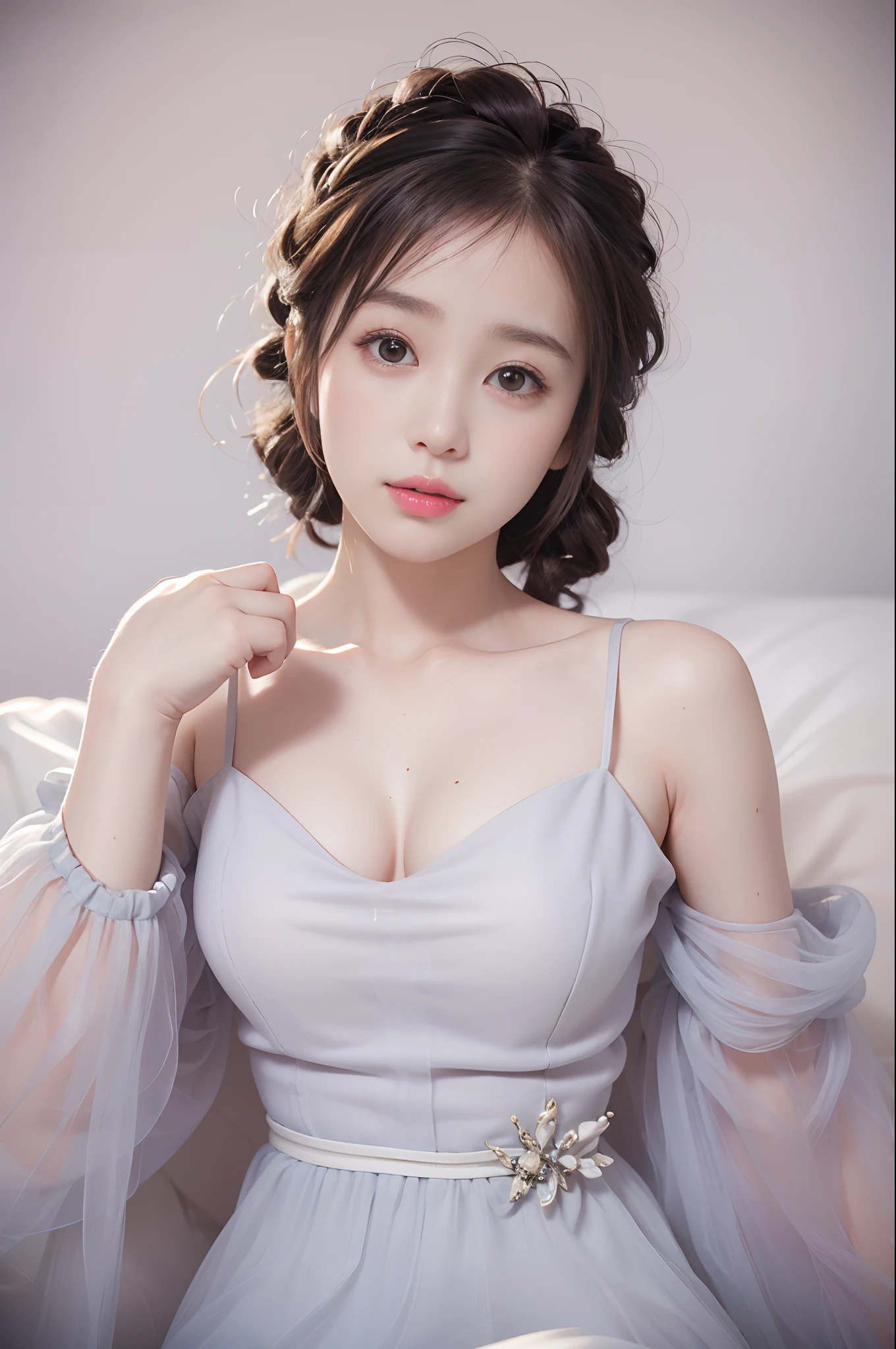 poneyTail、masutepiece, Best Quality, One girl, (a beauty girl, kawaii:1.3), (:1.3), Very fine eye definition, (Symmetrical eyes:1.3), NSFW, (inside in room:1.2), (Beautiful nipple:1.3), small tits、 Brown eyes, Parted bangs, Brown hair, (​masterpiece、top-quality)、depth of fields、1girl in、finely detail、high detailing、High quality shadows、beautiful detail、(bokeh dof:1.5)、Photo by Canon EOS、SIGMA Art Lens 35mm F1.4、ISO 200 Shutter Speed 2000、
独奏,(((inside in room)))、((Naked see-through dresses)),pink frilled dress、A dark-haired,poneyTail、((all-fours)), bblurry, (High Detail Skin, Skin Details),  length hair , cparted lips,  brown haired、wetted skin、((fullnude))、(Fluid from the vaginal opening)、Anxious face、((Pink lace stockings))、a beauty girl、sixtee