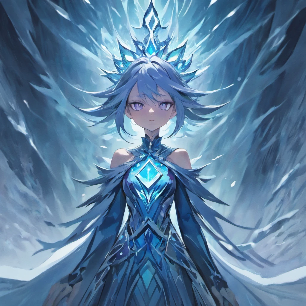 Behold, Lissandra, the Frostguard Queen of the Freljord, as she unveils her true power amidst a frozen realm of mystery. Through the medium of digital illustration, her icy visage emerges, blending elements of surrealist art and dark fantasy. Lissandra's figure is depicted as a mesmerizing fusion of frost and shadow, her body transformed into an ethereal, crystalline form. The abstract expressionist style emphasizes the interplay between light and darkness, showcasing the contrasting aspects of her nature. The composition is inspired by the works of Zdzisław Beksiński, infusing the image with a sense of foreboding and enigma. The camera angle is a dramatic, high-angle shot, capturing Lissandra from above, surrounded by a swirling blizzard of icy shards. The rendering style incorporates a mix of hyper-detailed textures and painterly brushstrokes, creating a visually captivating experience. The resolution is 4K, allowing for a rich level of detail, and the lighting is carefully orchestrated to evoke a haunting aura.