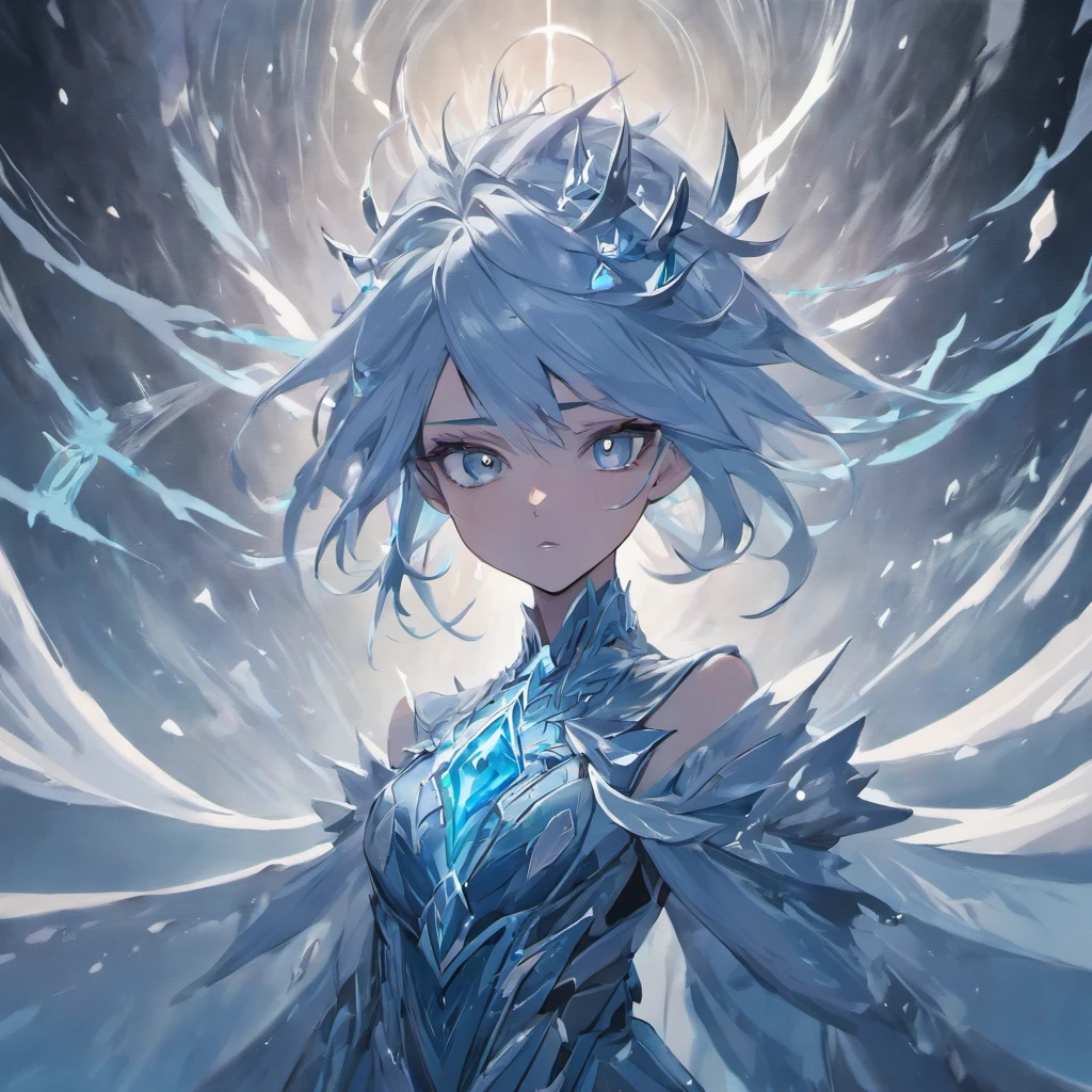 Behold, Lissandra, the Frostguard Queen of the Freljord, as she unveils her true power amidst a frozen realm of mystery. Through the medium of digital illustration, her icy visage emerges, blending elements of surrealist art and dark fantasy. Lissandra's figure is depicted as a mesmerizing fusion of frost and shadow, her body transformed into an ethereal, crystalline form. The abstract expressionist style emphasizes the interplay between light and darkness, showcasing the contrasting aspects of her nature. The composition is inspired by the works of Zdzisław Beksiński, infusing the image with a sense of foreboding and enigma. The camera angle is a dramatic, high-angle shot, capturing Lissandra from above, surrounded by a swirling blizzard of icy shards. The rendering style incorporates a mix of hyper-detailed textures and painterly brushstrokes, creating a visually captivating experience. The resolution is 4K, allowing for a rich level of detail, and the lighting is carefully orchestrated to evoke a haunting aura.