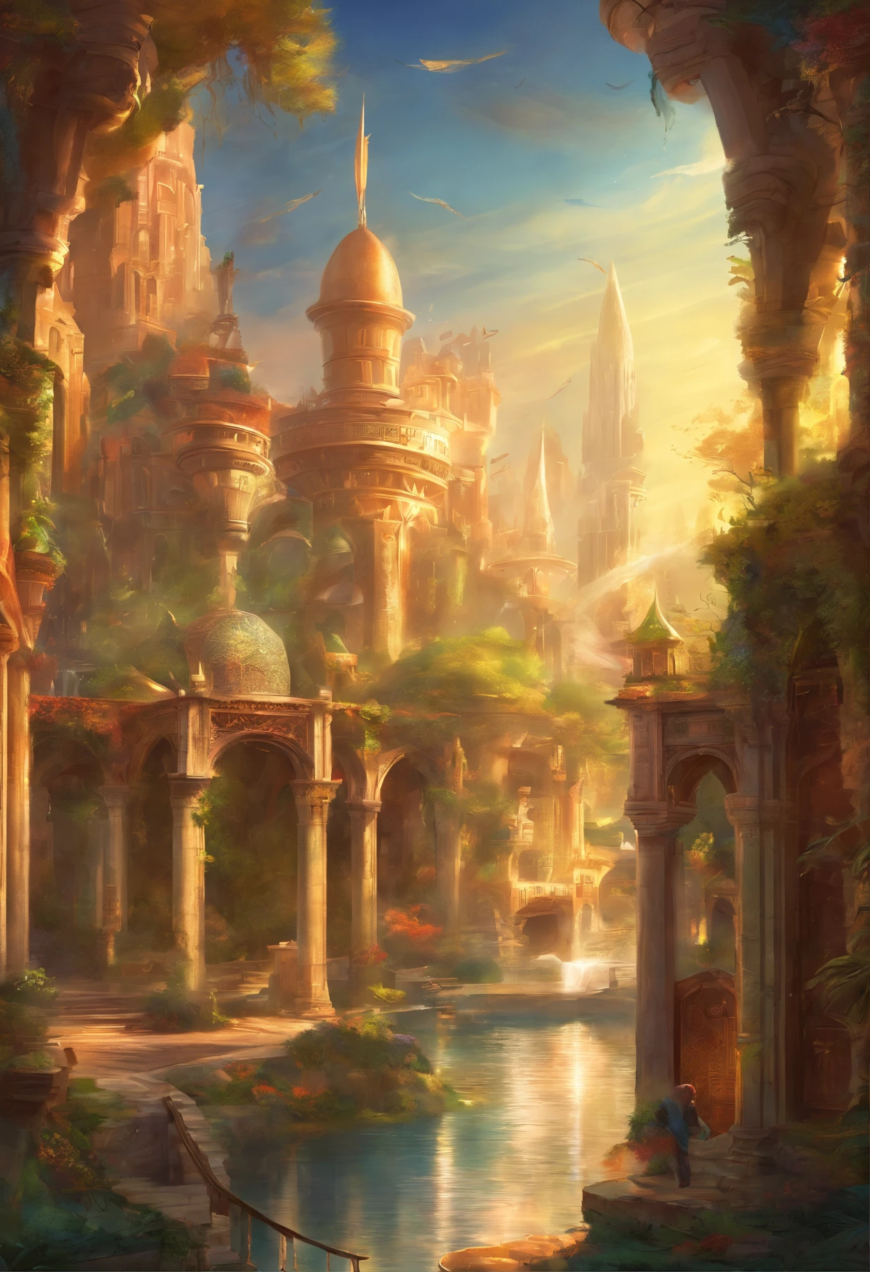 sidon style, City of progress, futuristic city, utopian world, shiny great colors,prosperous buildings, high class clothes and architectural designs, luxurious constructions, utopian futur, highly detailed, hdr, perfect, stunning progressive architecture, flawless world, reflective surfaces, subsurface scattering, flawless buildings, beyond imagination, 8K, global illumination, wide angle, god rays, dream world