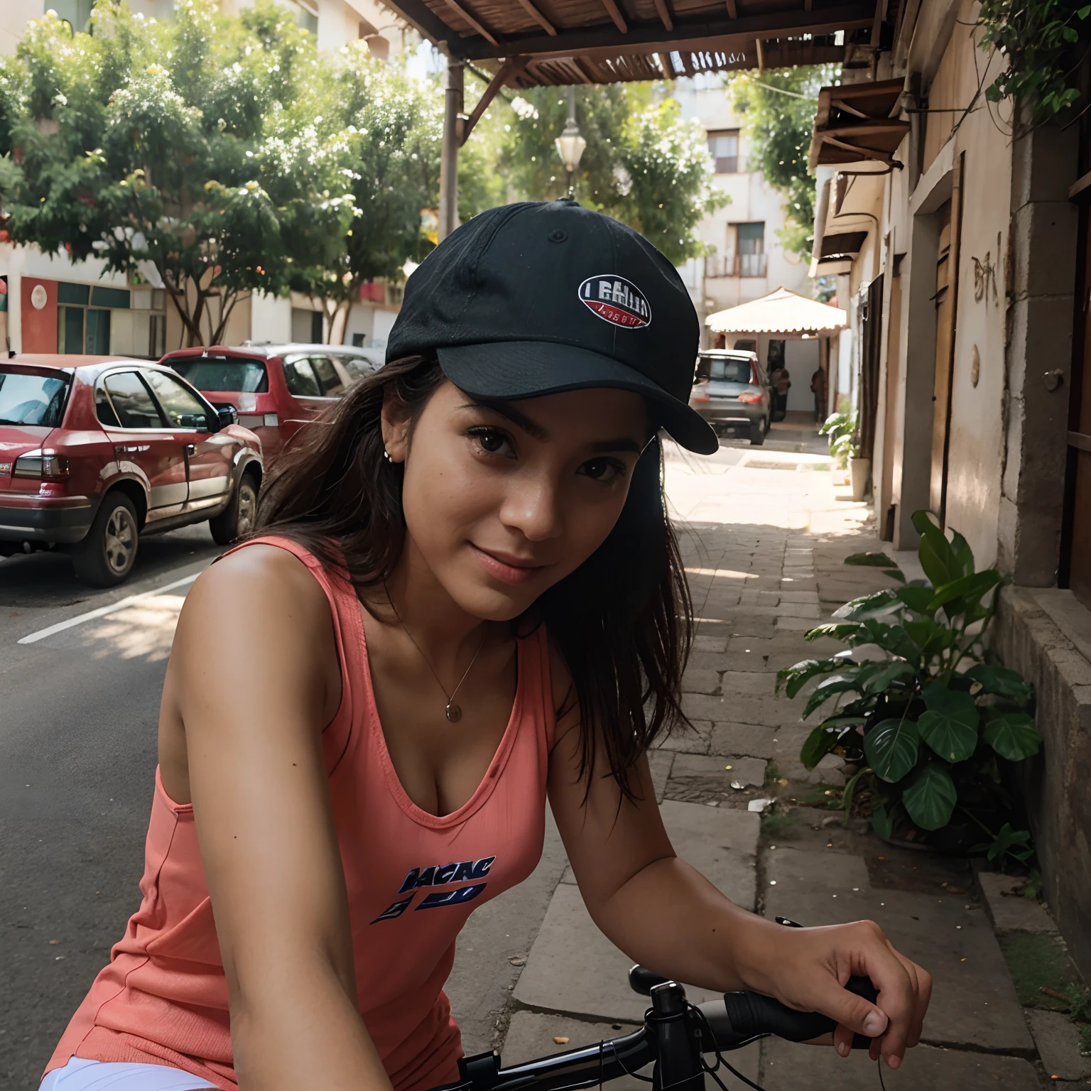 Loco enojado en bicicleta