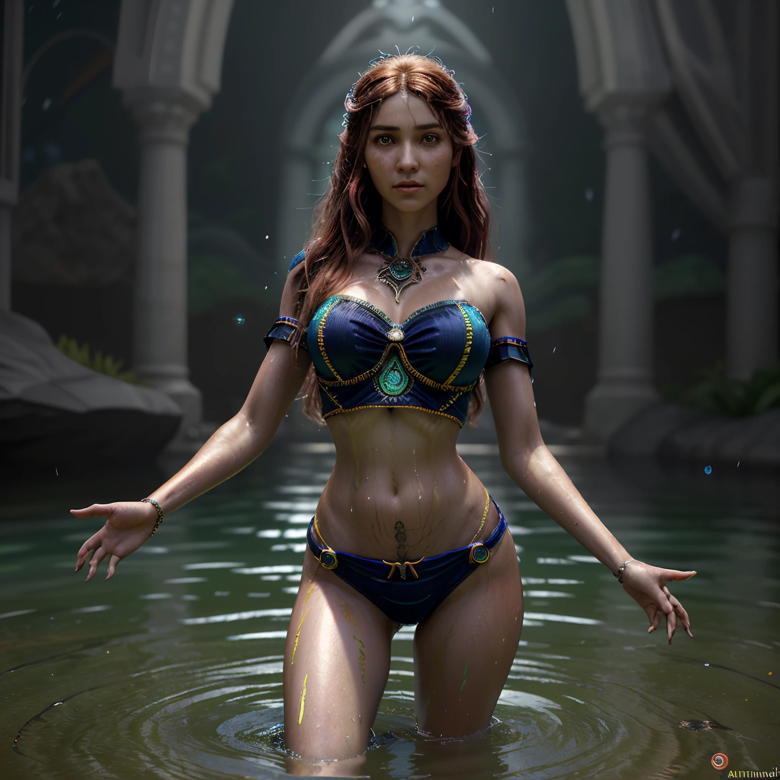 (Professional 3D rendering:1.3) de (Realistic:1.3) The most beautiful artistic photo in the world,Smooth function, Brilliant Female Heroine, ((Epic Herona Fantasy Rough Wet Woman Angry Herona Looks Long Hair, in dynamic pose, fantastic location, Ambiente majestoso e desordenado)), Full-body 8K drive rendering, action shot, poros da pele, very dark lighting, sombreamento pesado, um detalhado, Detalhe Face, (vibrancy, Realistic photogrdeia, Realistic, Dramatic, Escura, foco nítido, 8k), (Roupas de couro velhas danificadas devido ao mau tempo:1.4), ((((Use skins)))), (intricada:1.4), decadente, (altamente detalhado:1.4), pintura digital, rendering by octane, art stations, Conceito-Arte, liso, foco nítido, illustration, Do germe da arte, (Loish:0.23), Wlop Ilya Kuvshinov, e greg rutkowski e alphonse mucha gracias, (global ilumination, studiolight, volume de luz), chuva muito forte, floating particles, patife, genial, we, Corpo inteiroesbiano, ((Fundo escuro e antigo da cidade:1.3)),CGSesocieda,art stations