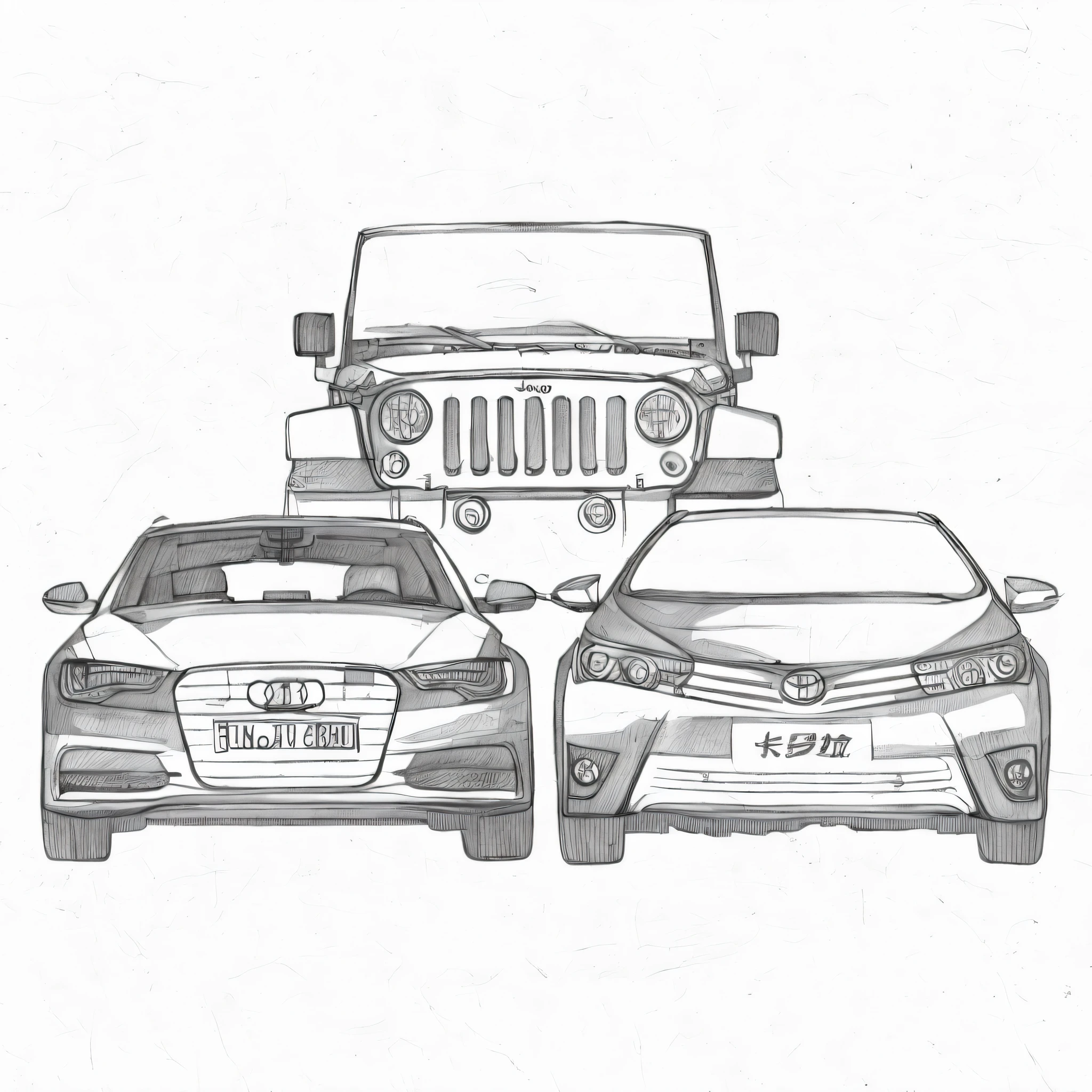 Hand drawn style lines on white background