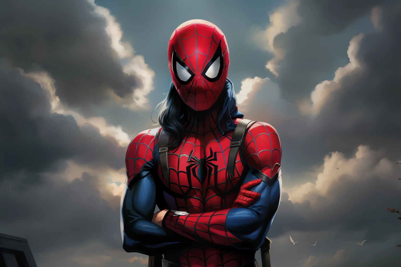 Spider-man with crossed arms