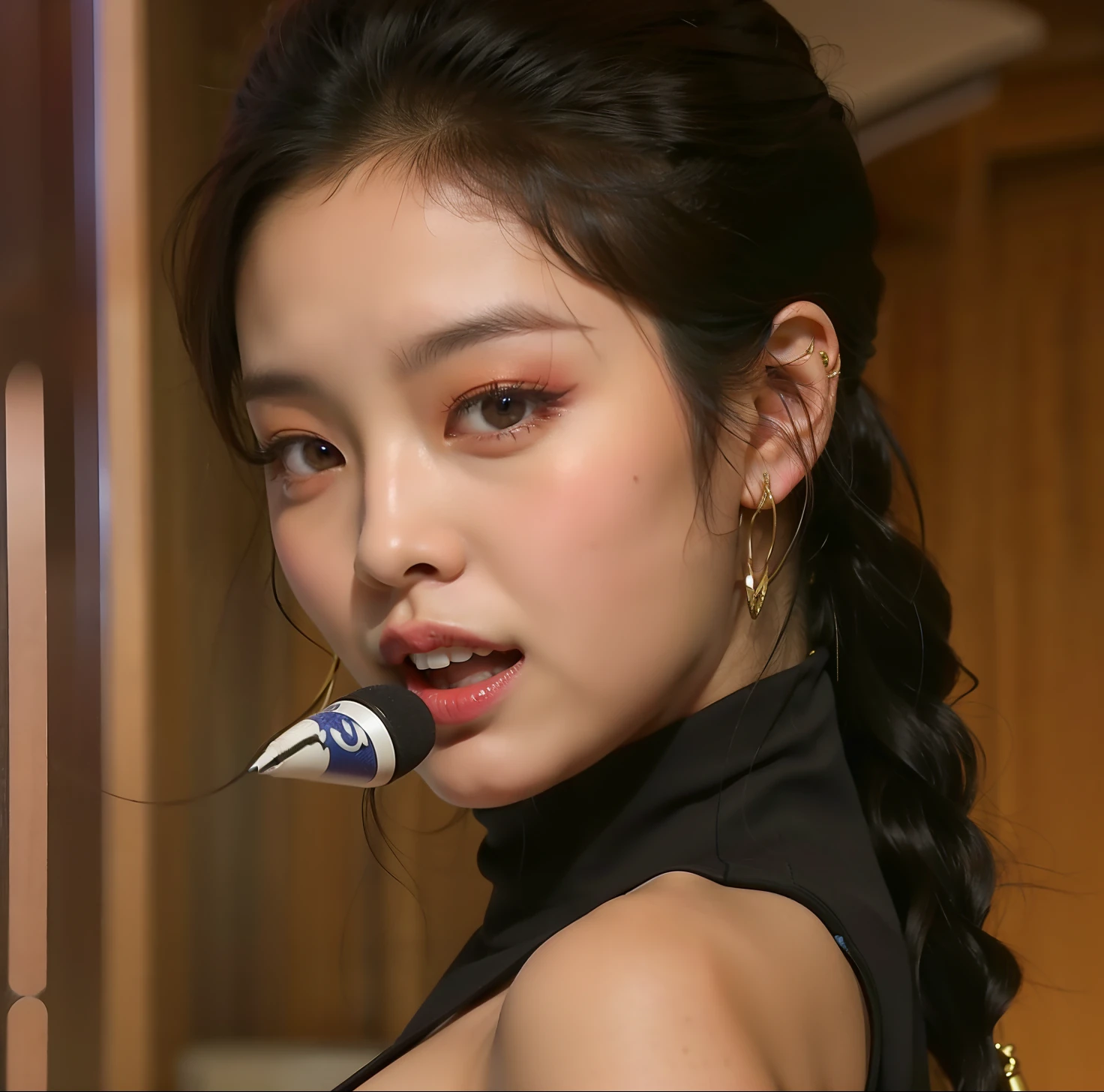 Araffe asian woman with a microphone in her hand, Blackpink Jennie, Hermosa mujer surcoreana, Song Hye - Kyo, Wan adorable cara coreana, Heonhwa Choe, Gongbi, Hermosa joven coreana, Ornate Korean arm behind her, Hermosa joven coreana, Mujer coreana, Actriz femenina de Corea, 韓国アイドル, maquillaje popular de Corea del Sur